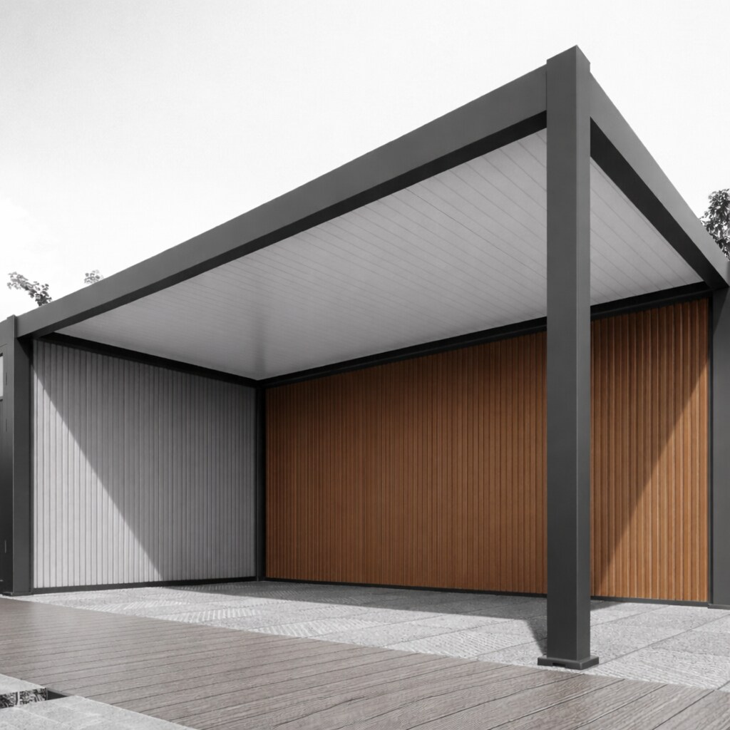 Pergoline WPC Wand Carport 5,3 Meter