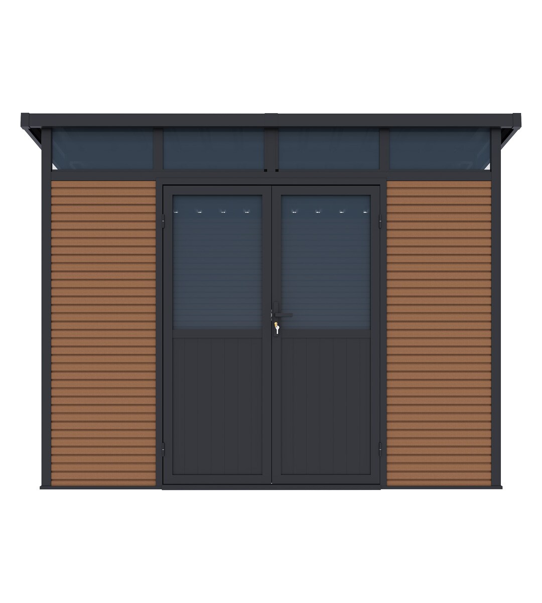 Pergoline Gartenhaus 2822 Aluminium & WPC Teak 