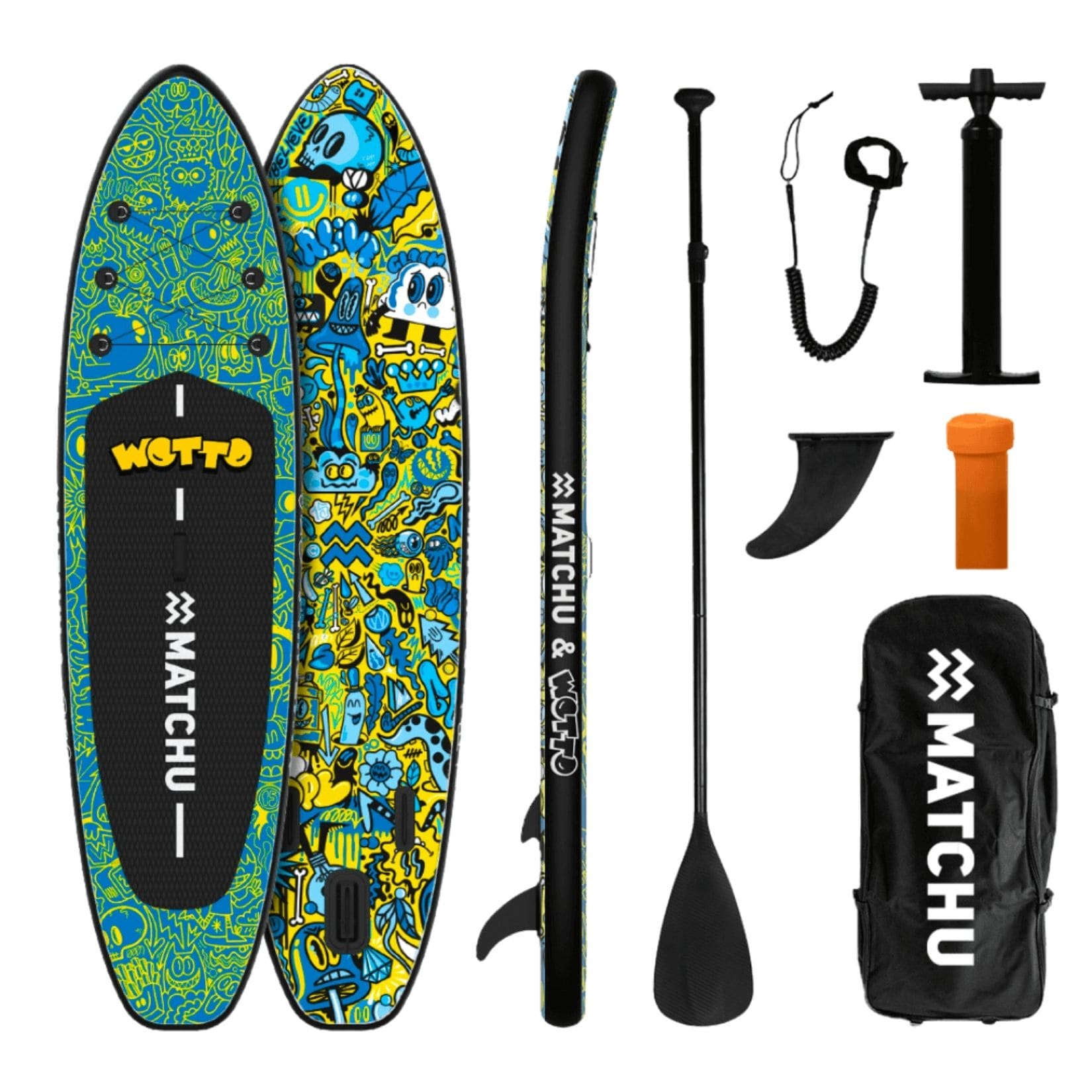 MATCHU Stand Up Paddle Wotto 320x81x15 cm - Aufblasbares Sup Board - Limited Edition 