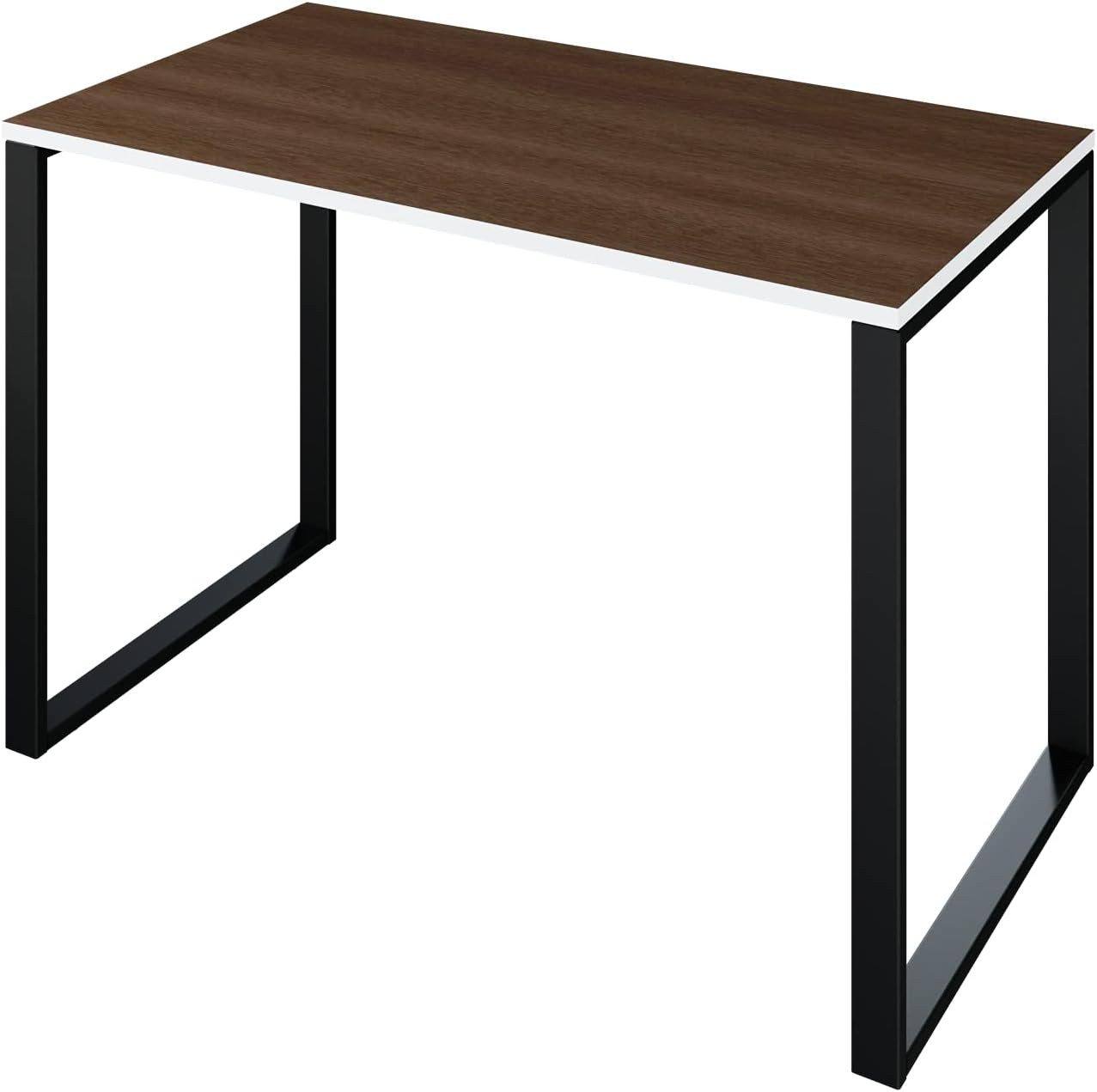 Letti Moderni Schreibtisch Fulda 110x60 cm &ndash; Schwarz mit Wengue Dekor 