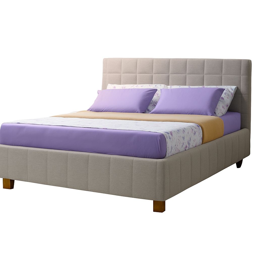 Letti Moderni Polsterbett Quadro 180x200 in Siena Beige 