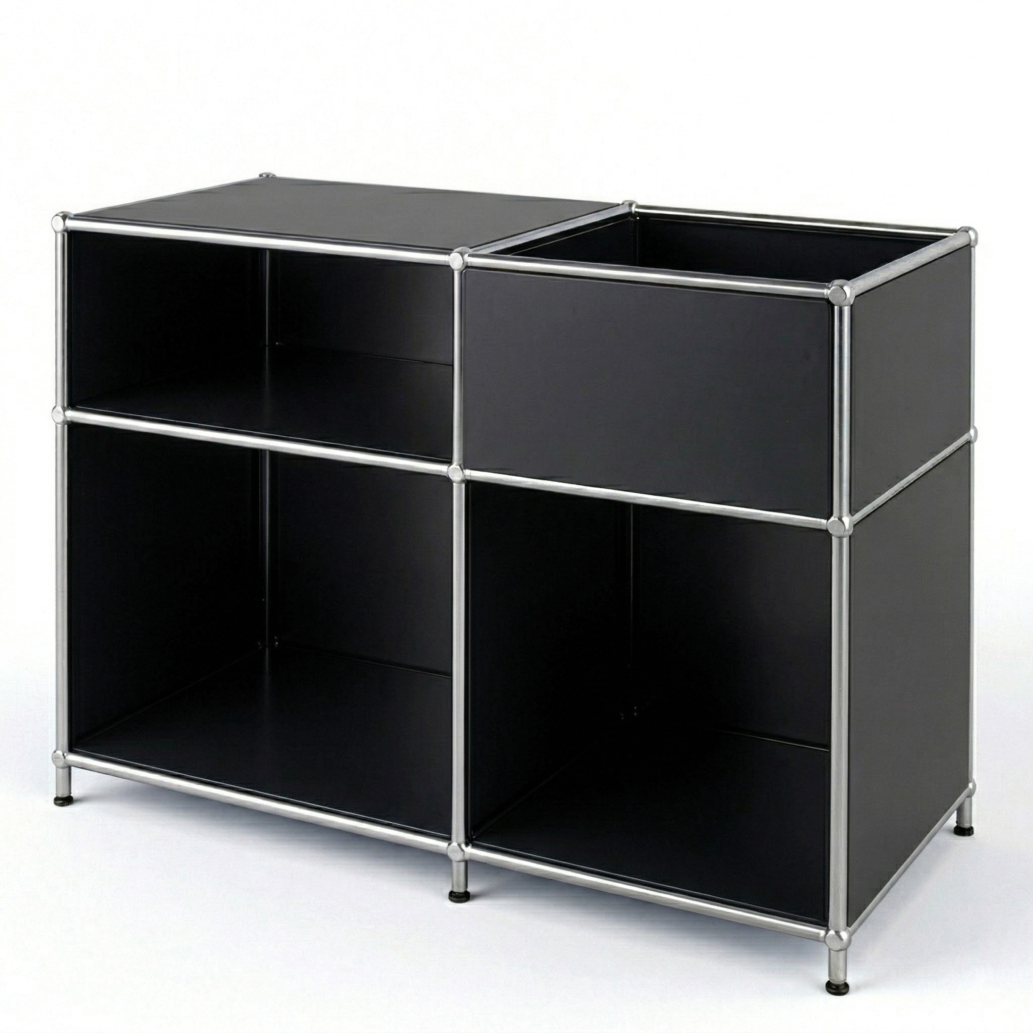 Floordirekt Metallregal | Concept Epure MK-030 | Standregal mit 3 Ablagen & Stauraumfach 