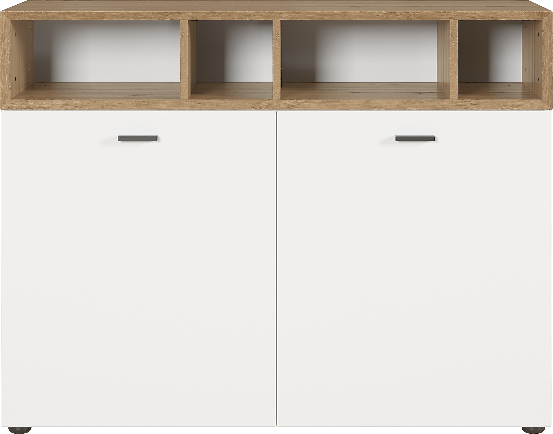 Germania Kommode 2553-559 Coruna, in Wei&szlig;/Grandson-Eiche-Nb., stehend und h&auml;ngend montierbar, 106 x 82 x 41 cm (BxHxT) - Bild 1