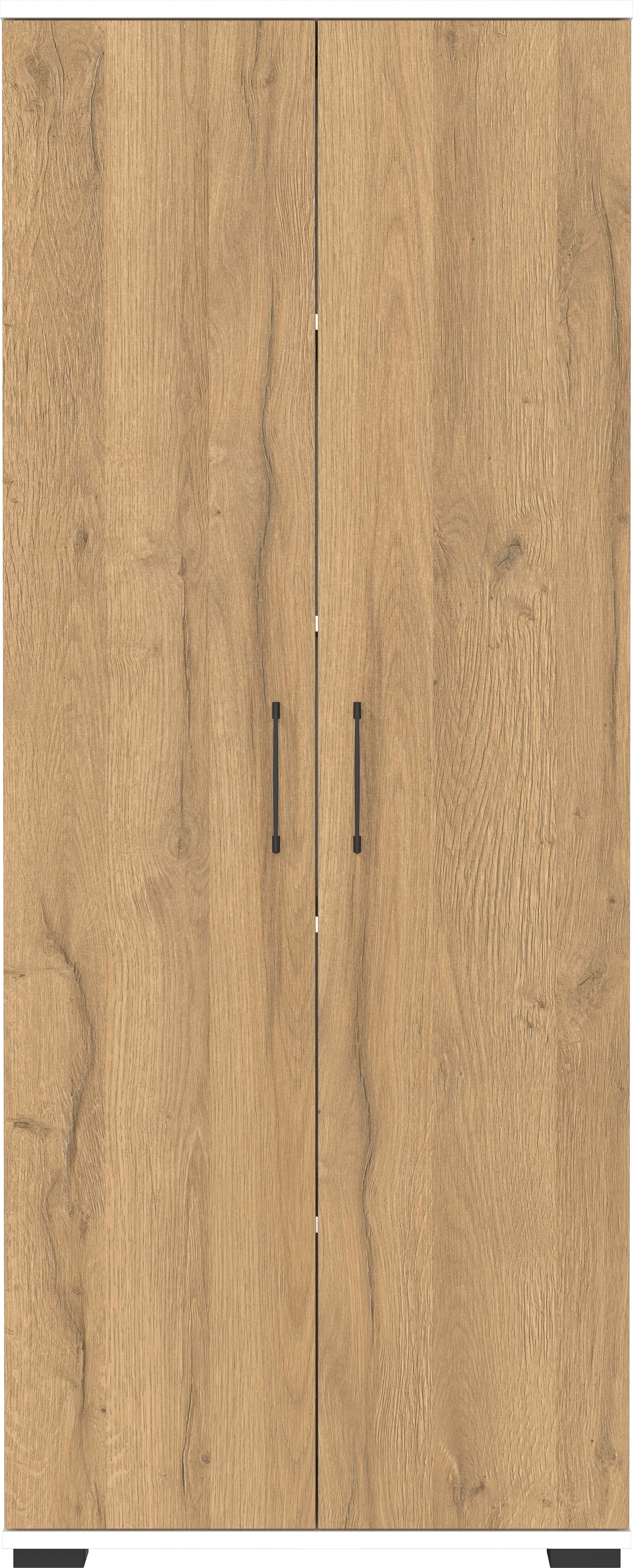 Germania Aktenschrank 4250-559 GW-Profi, in Wei&szlig;/Grandson-Eiche-Nb., mit Metallgriffen, 80 x 200 x 40 cm (BxHxT) 