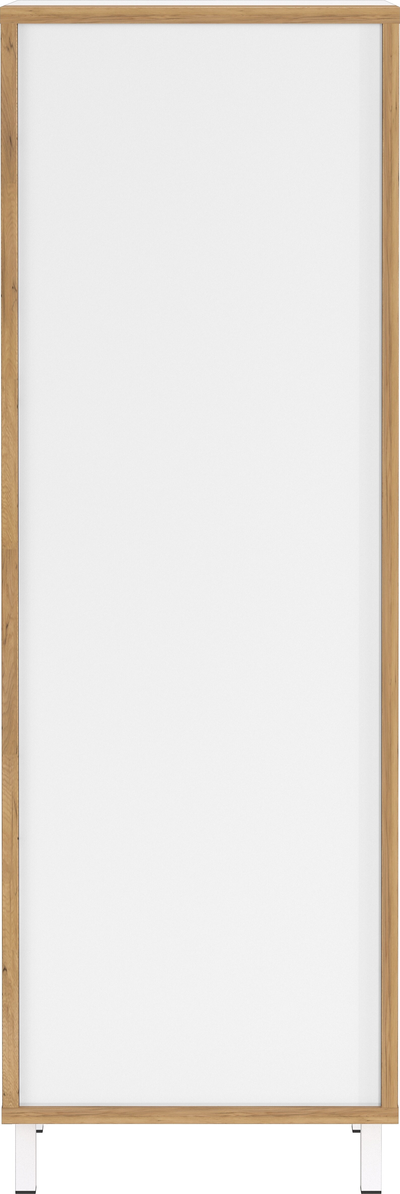 Germania Mediumschrank 5001-513 GW-Topeka, in Wei&szlig;/Eiche, T&uuml;r rechts/links montierbar, 39 x 120 x 35 cm (BxHxT) 