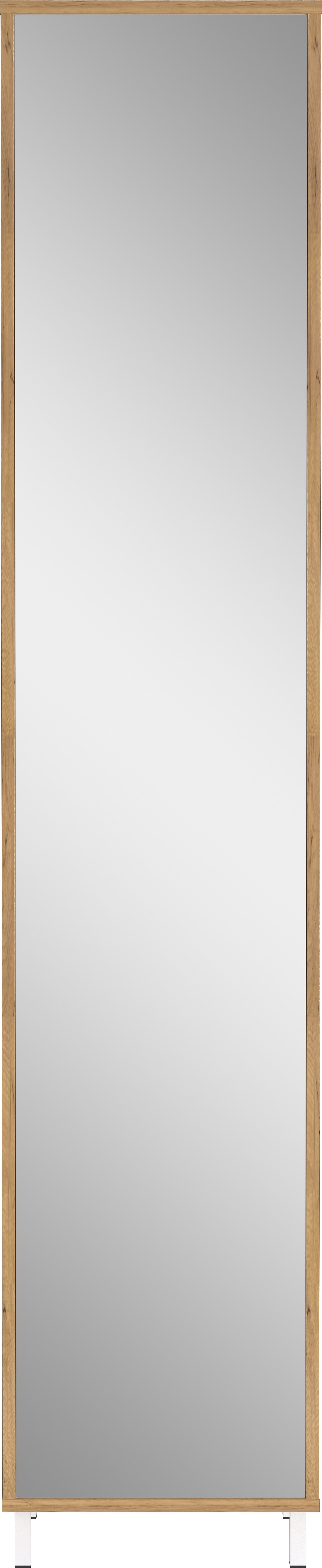 Germania Hochschrank 5002-513 GW-Topeka, in Wei&szlig;/Eiche, mit verspiegelter Front, 39 x 195 x 35 cm (BxHxT) 