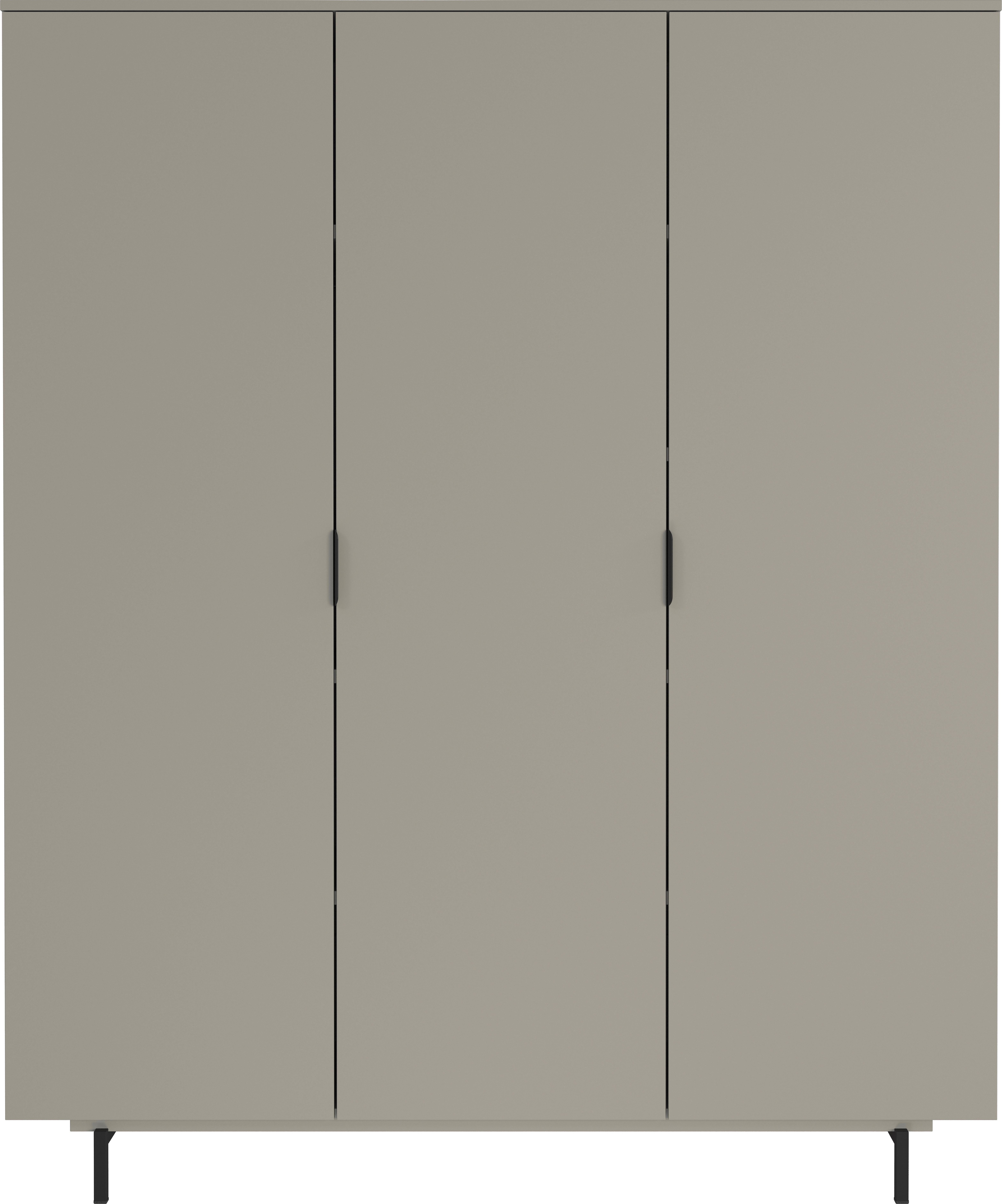 Germania Kleiderschrank 7035-186 GW-Tomino, in Steingrau, ged&auml;mpfte T&uuml;ren, mit Kleiderstange, 158 x 190 x 54 cm (BxHxT) 