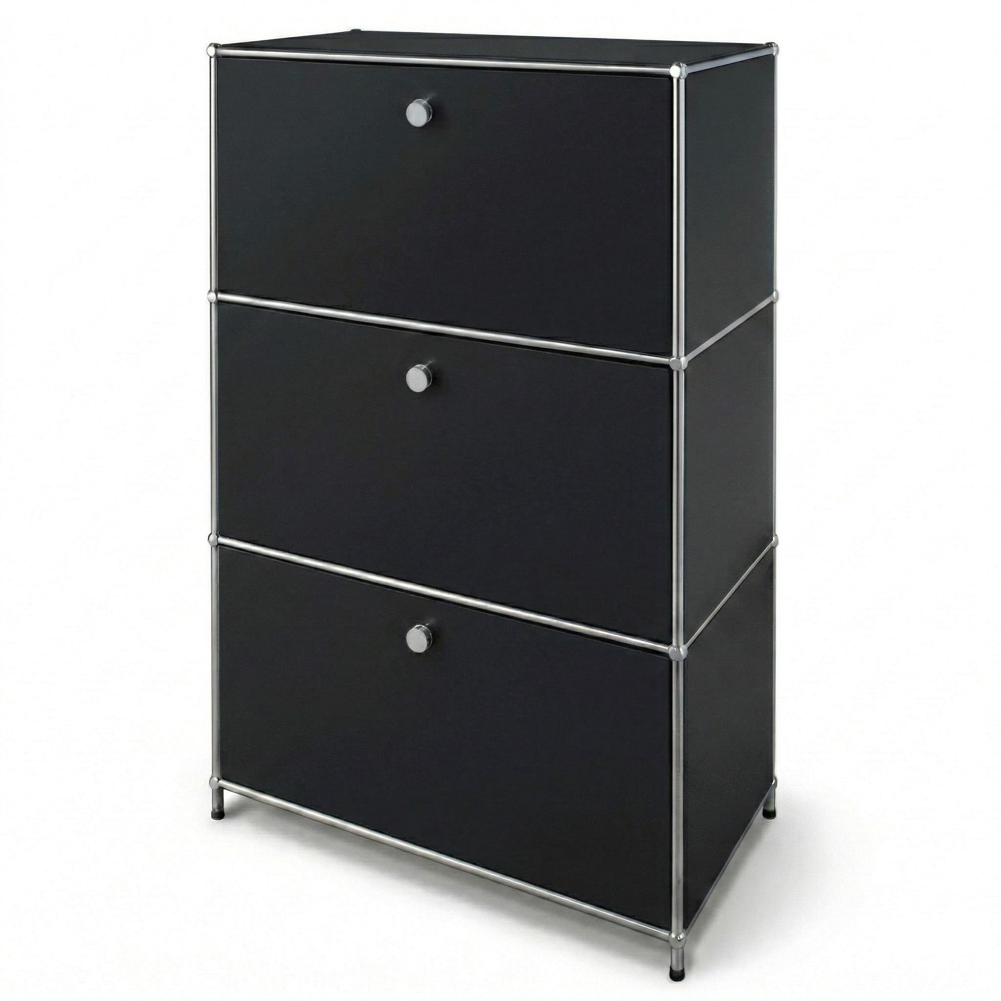 Floordirekt Metallschrank | Concept Epure MK-129 | Sideboard mit 3 verschlie&szlig;baren F&auml;chern 