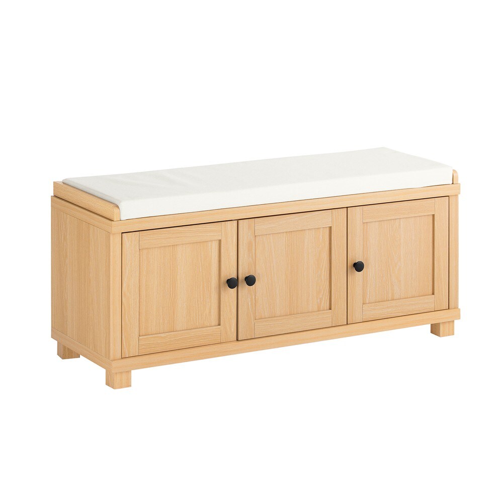 SoBuy Schuhbank mit 3 T&uuml;ren 104x35x47cm Nordisch 