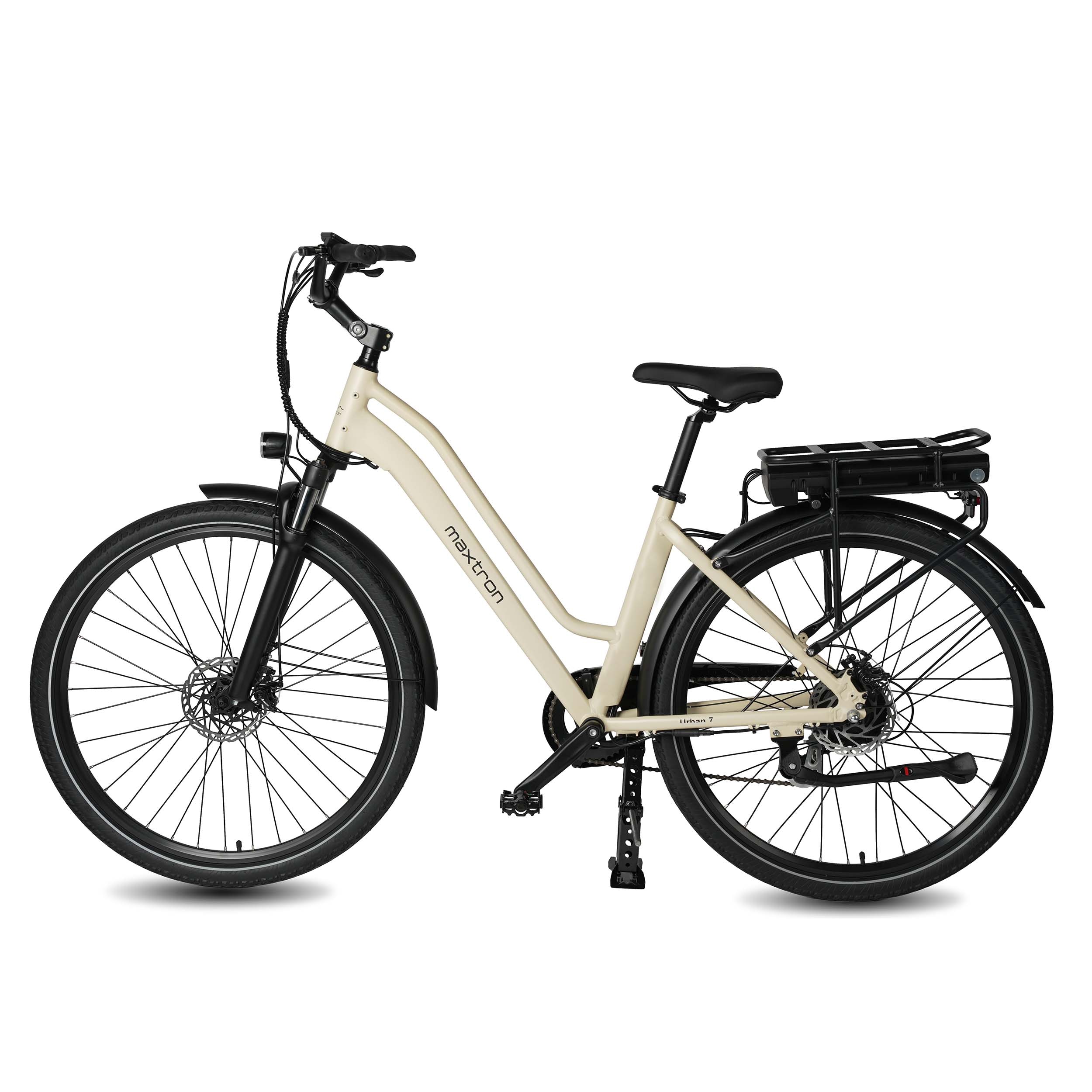 Maxtron Urban 7, City-E-Bike, unisex, 28" Zoll, creme-wei&szlig; 