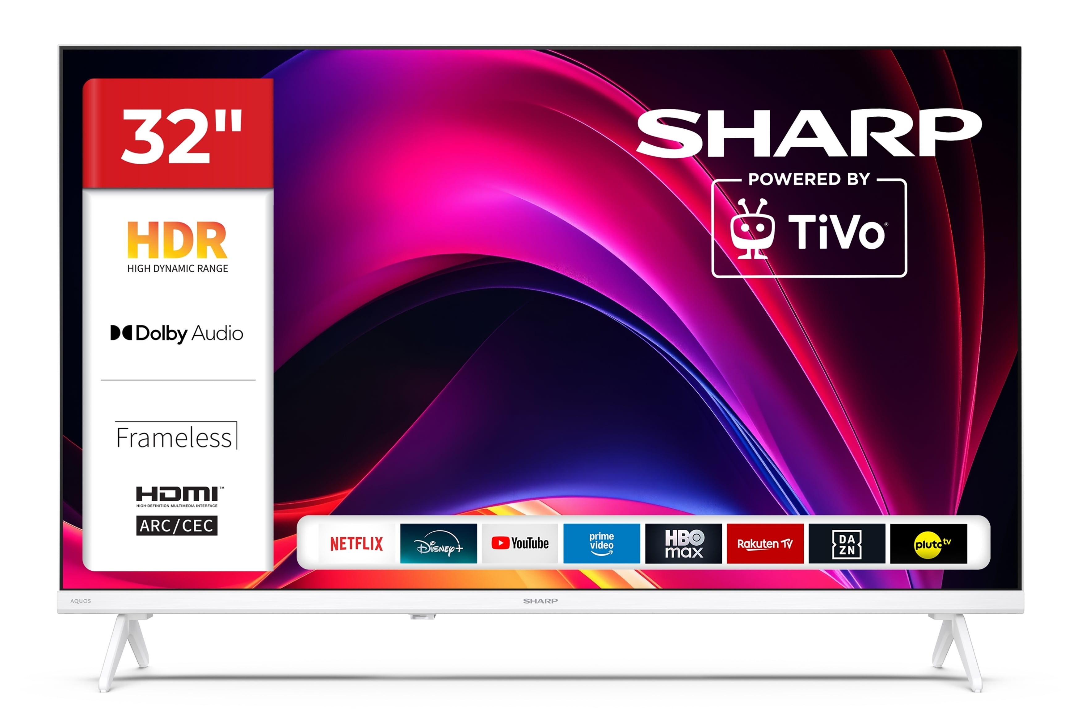 Sharp 32HE2745EW Fernseher 32 Zoll Smart TV powered by TiVo - HDR Fernseher mit HD Aufl&ouml;sung (2026) 