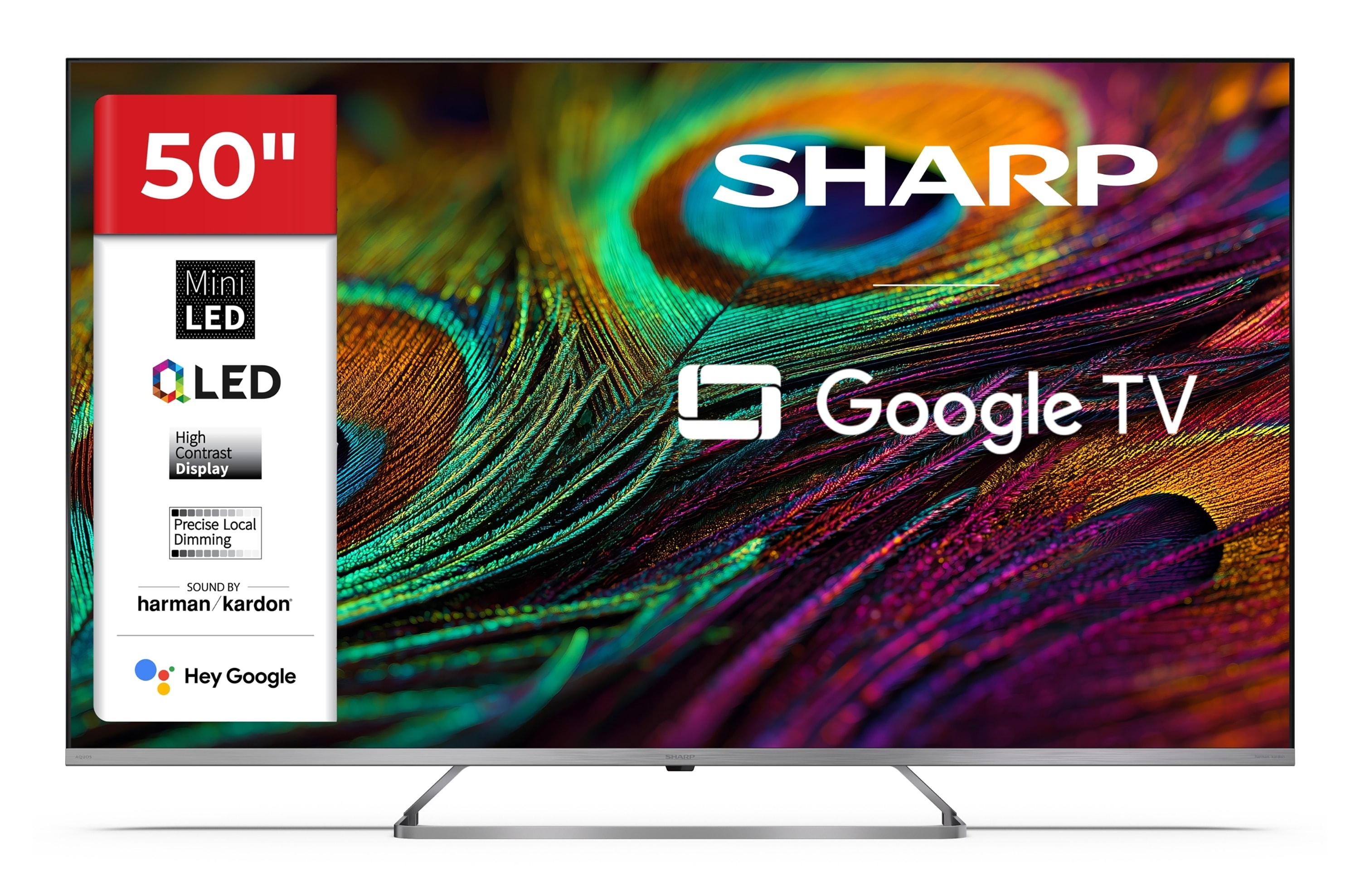 Sharp 50JP7765E QLED Fernseher 50 Zoll Google TV 4K UHD Smart TV Mini-LED HDR Dolby Vision (2026) 