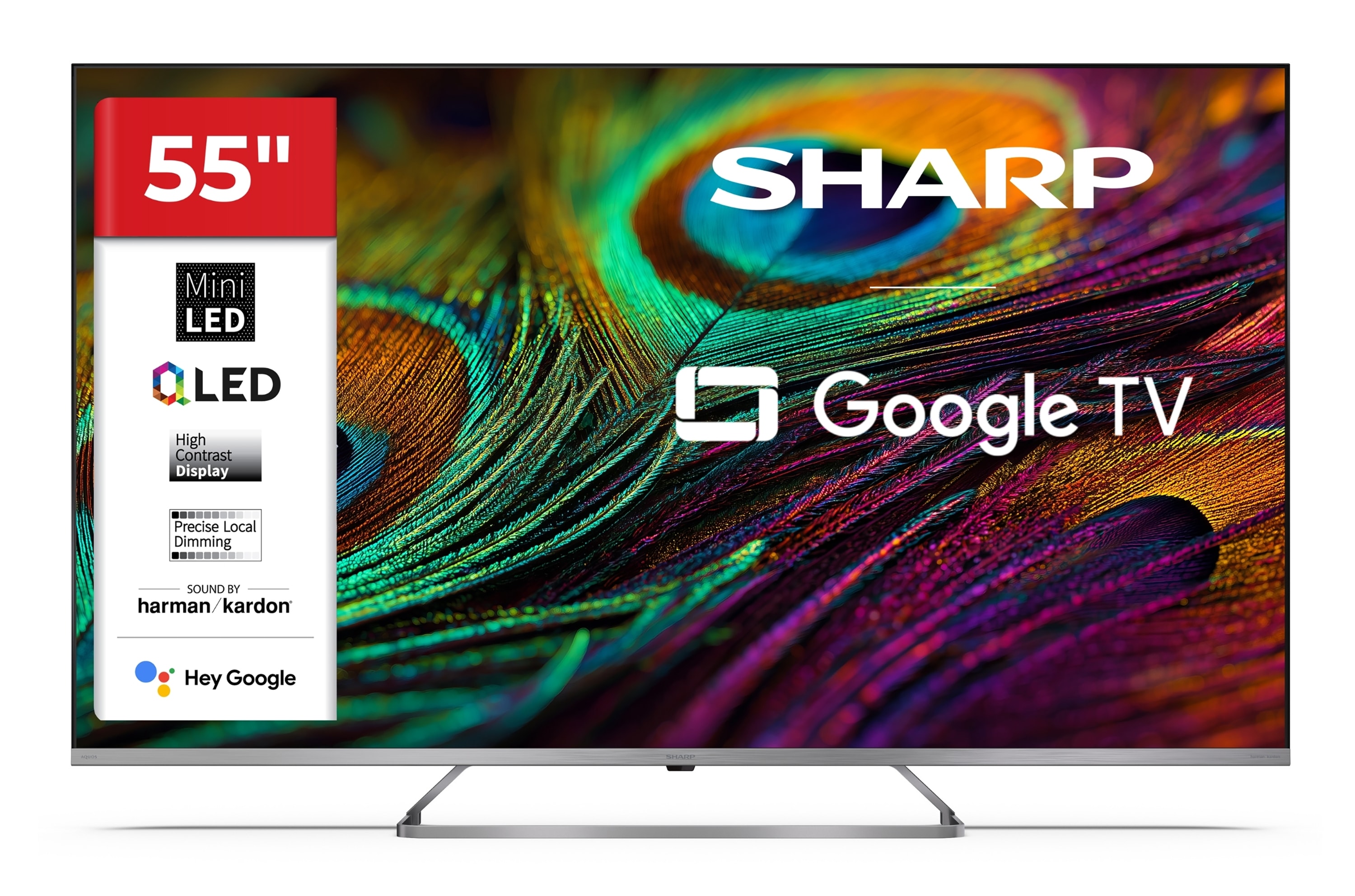 Sharp 55JP7765E QLED Fernseher 55 Zoll Google TV 4K UHD Smart TV Mini-LED HDR Dolby Vision (2026) 
