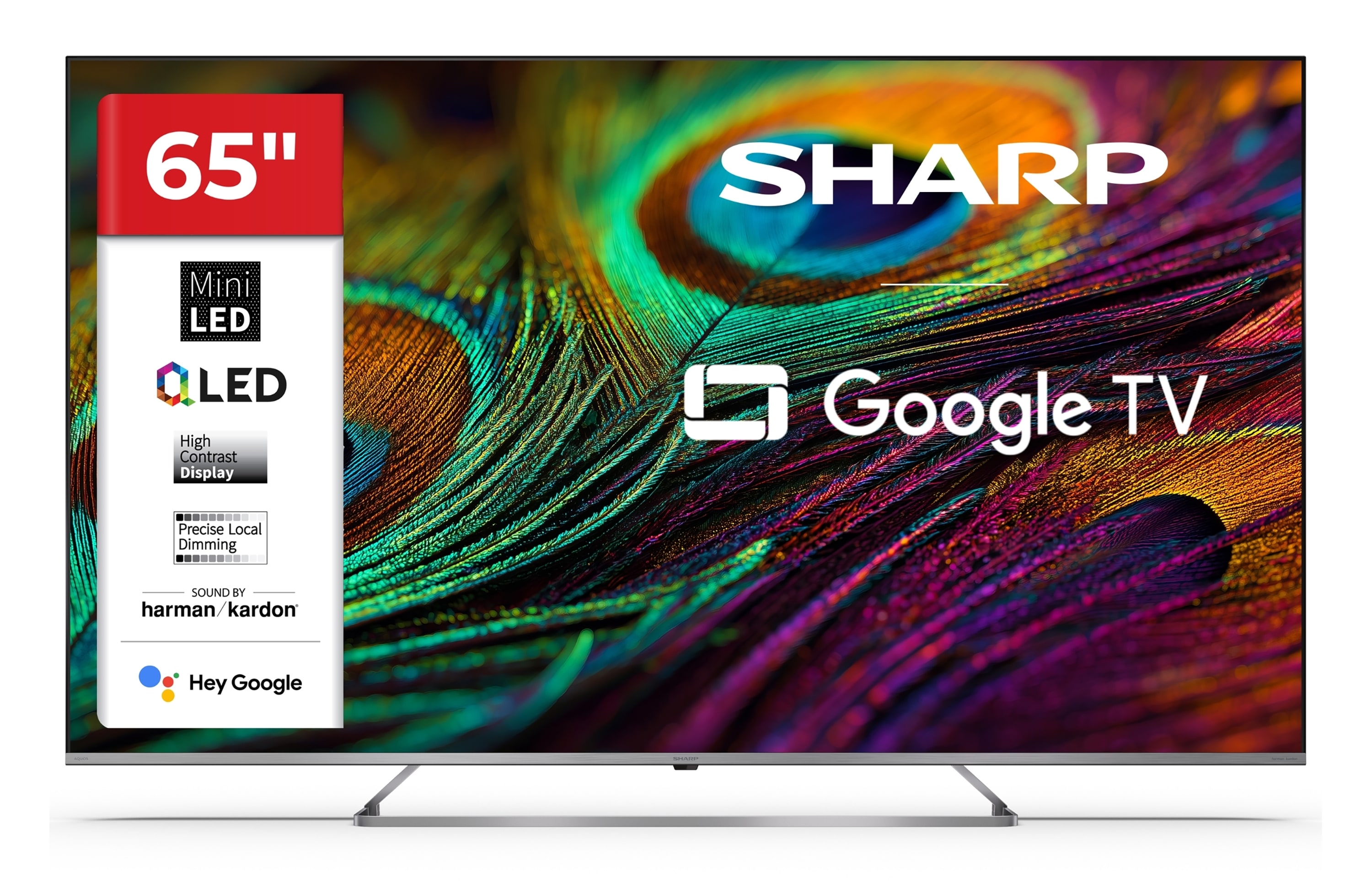 Sharp 65JP7765E QLED Fernseher 65 Zoll Google TV 4K UHD Smart TV Mini-LED HDR Dolby Vision (2026) 