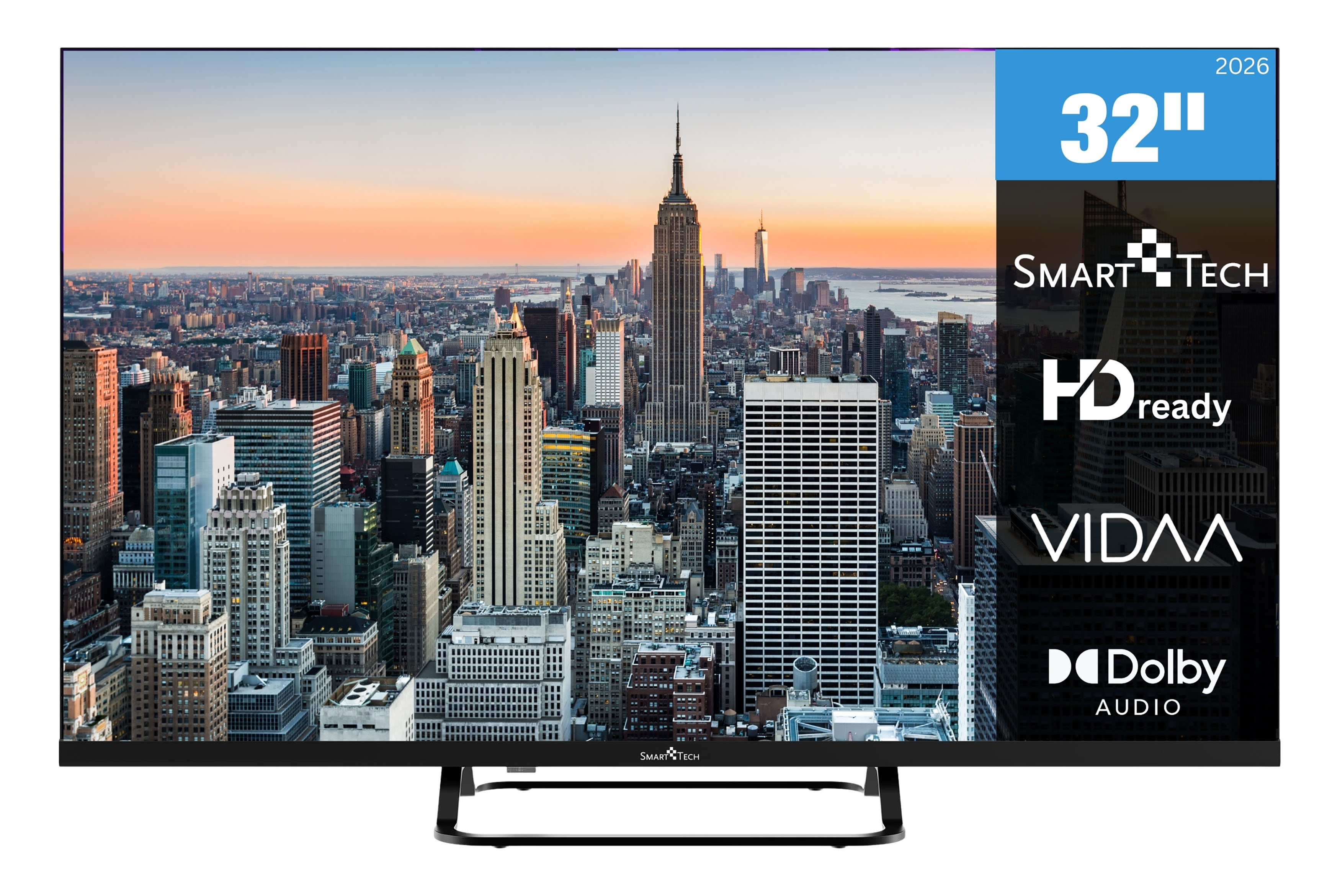 Smart Tech 32HV02V Fernseher 32 Zoll Smart TV VIDAA mit HD Aufl&ouml;sung, Bluetooth, Triple-Tuner (2026) 