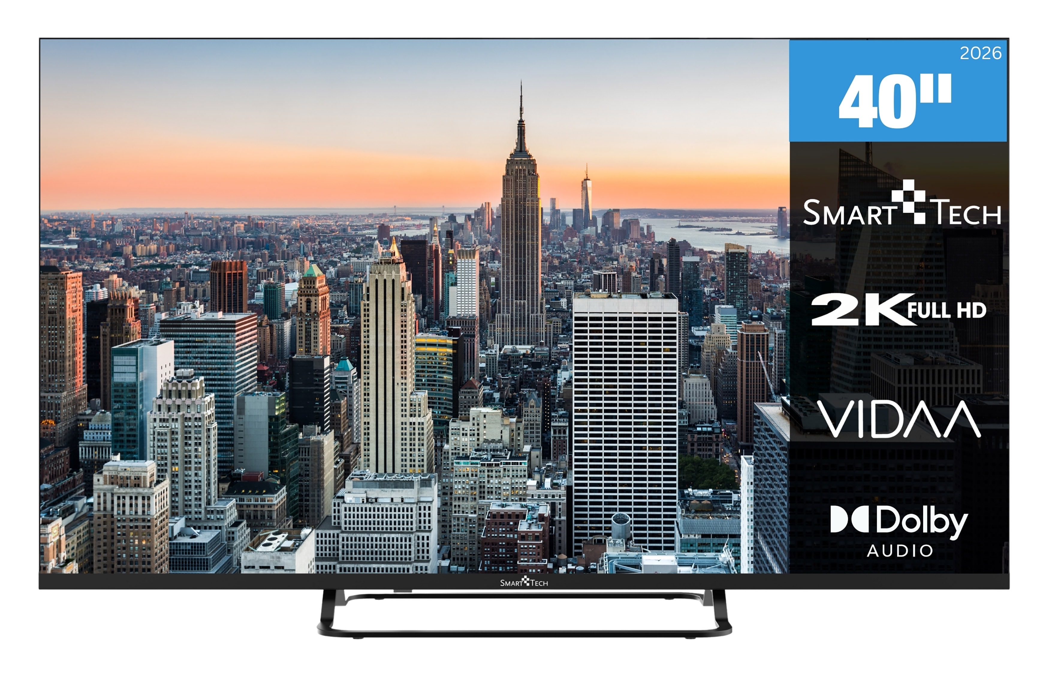 Smart Tech 40FV02V Fernseher 40 Zoll Smart TV VIDAA mit Full HD Aufl&ouml;sung, Bluetooth (2026) 