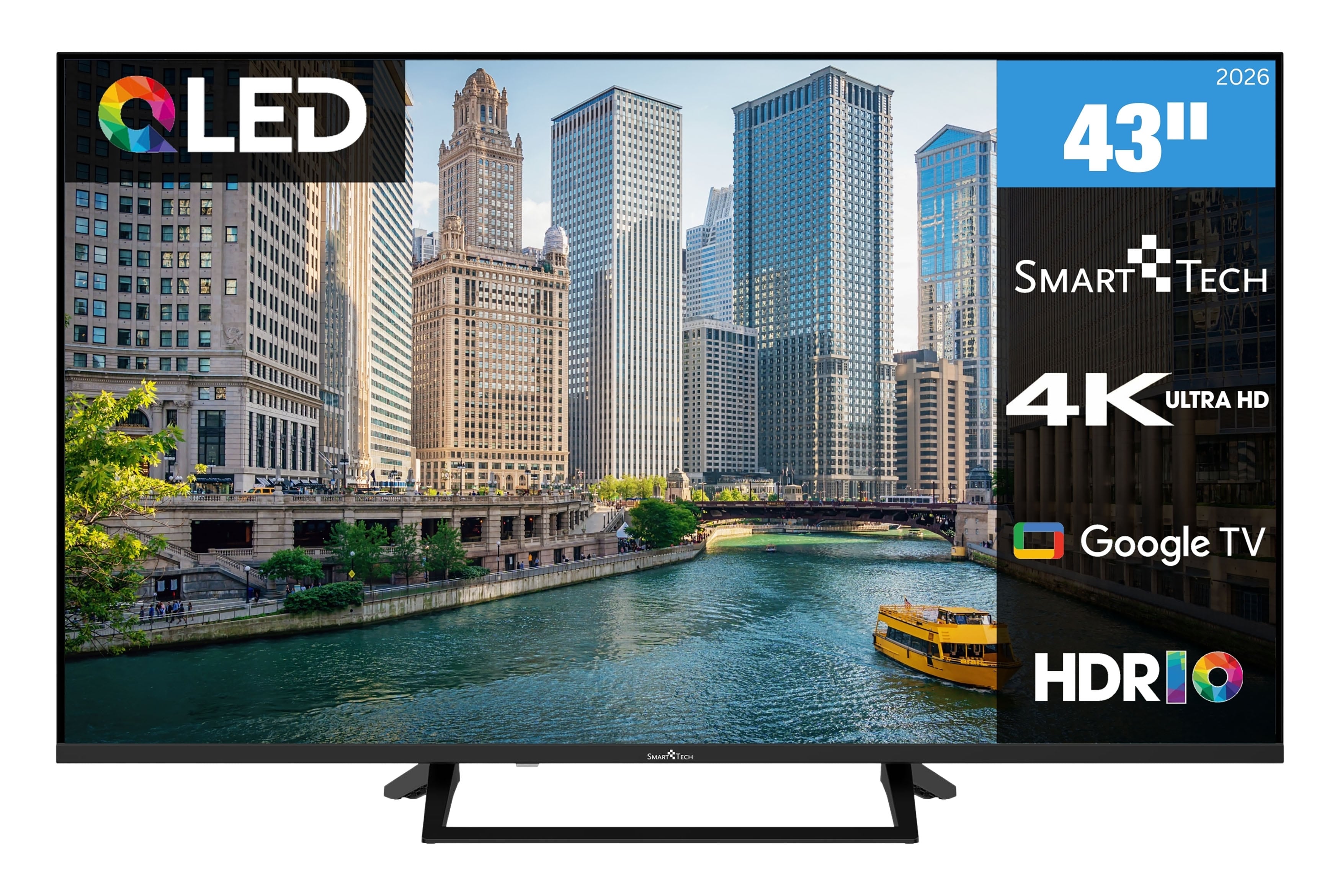 Smart Tech 43QG06V QLED Fernseher 43 Zoll Google TV - HDR Smart TV mit 4K UHD, Bluetooth (2026) 