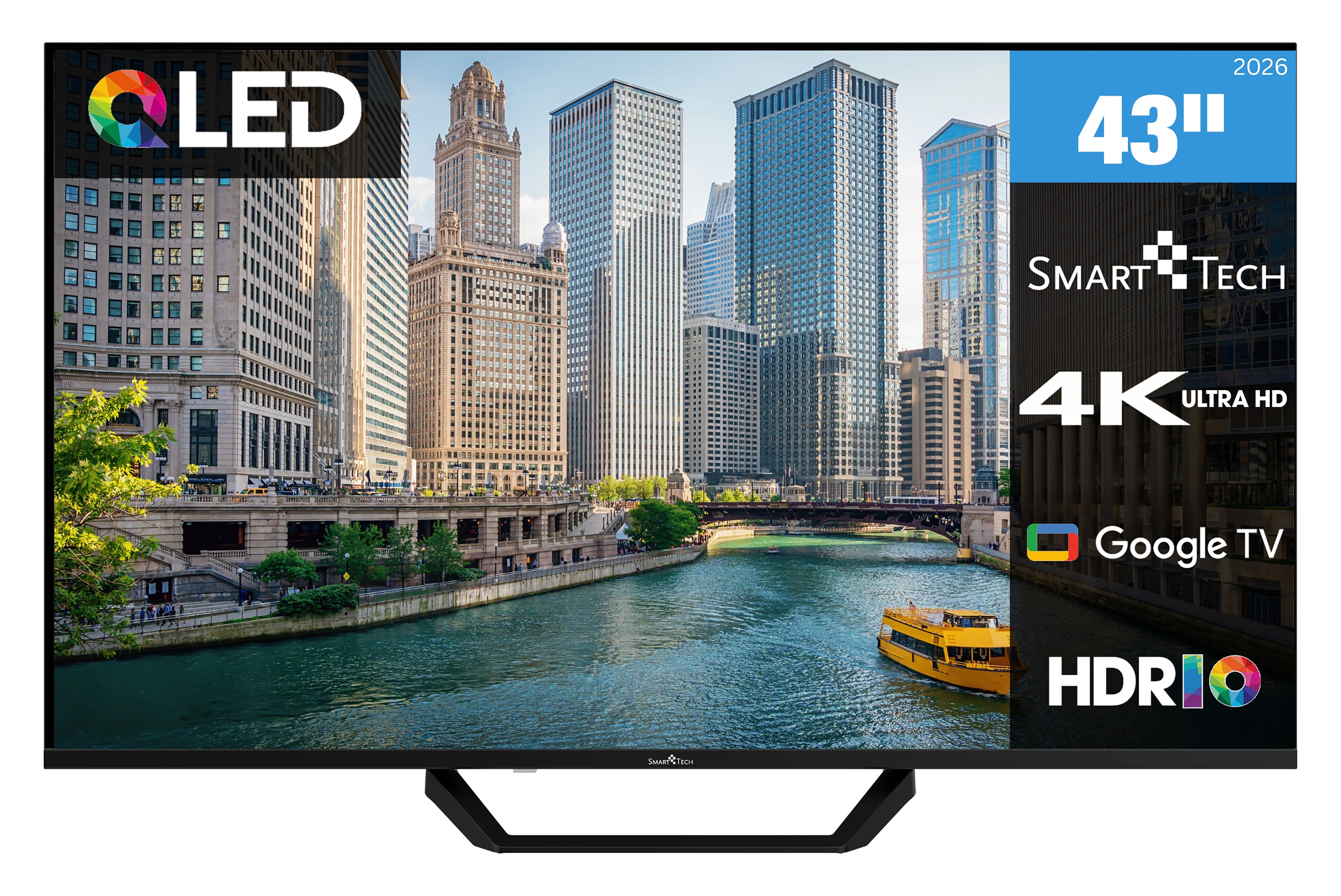Smart Tech 43QG06V2 QLED Fernseher 43 Zoll Google TV - HDR Smart TV mit 4K UHD, Bluetooth (2026) 