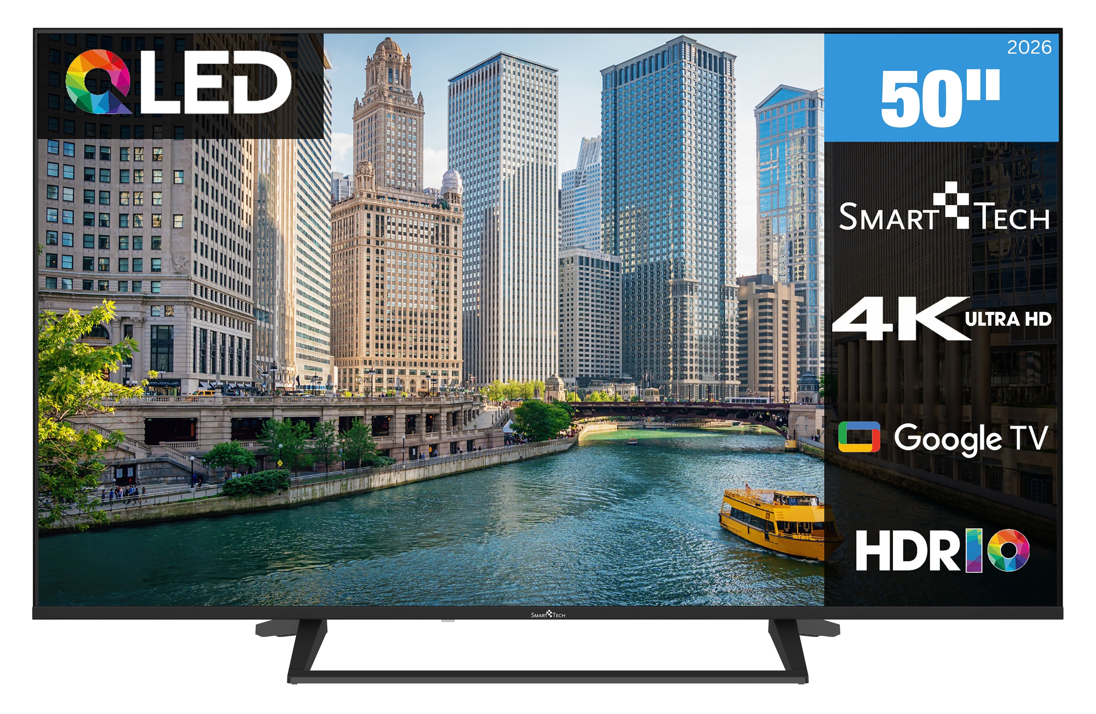 Smart Tech 50QG06K QLED Fernseher 50 Zoll Google TV - HDR Smart TV mit 4K UHD, Bluetooth (2026) 