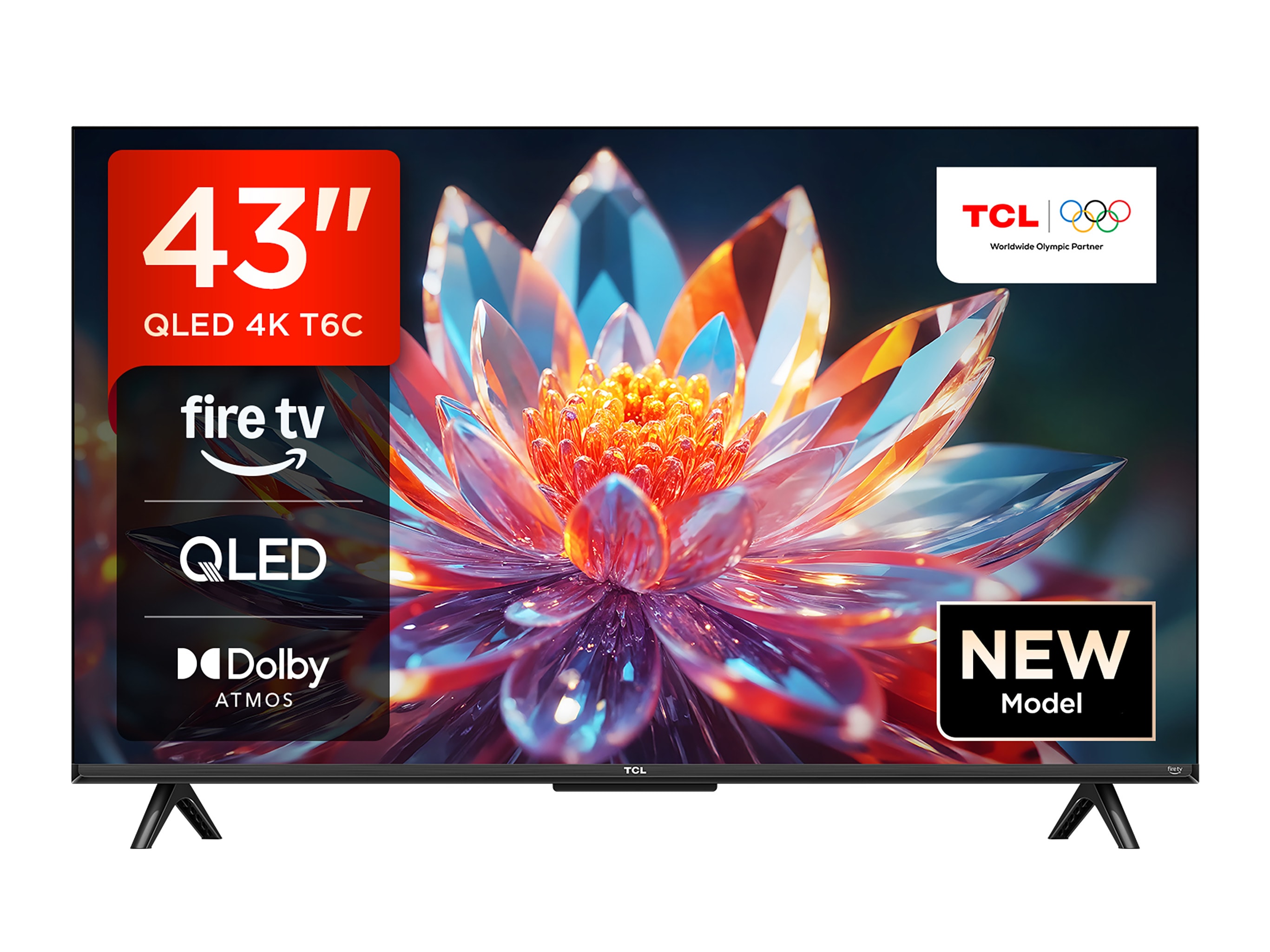 TCL 43T6C QLED Fernseher 43 Zoll Fire TV 4K UHD Smart TV HDR Dolby Vision Alexa Triple-Tuner (2026) 
