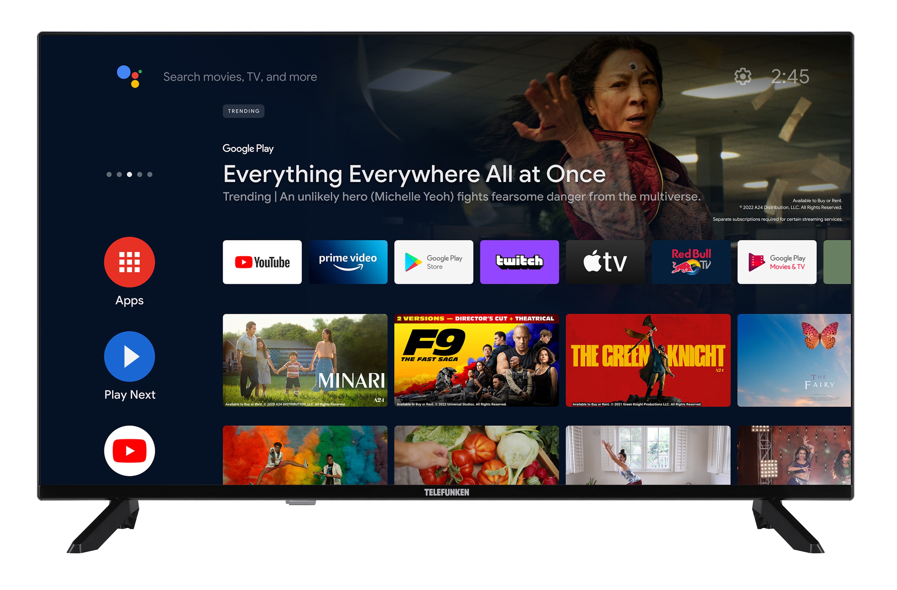 Telefunken QF32AN750S QLED Fernseher 32 Zoll Android TV Full HD HDR Smart TV, Triple-Tuner (2026) 