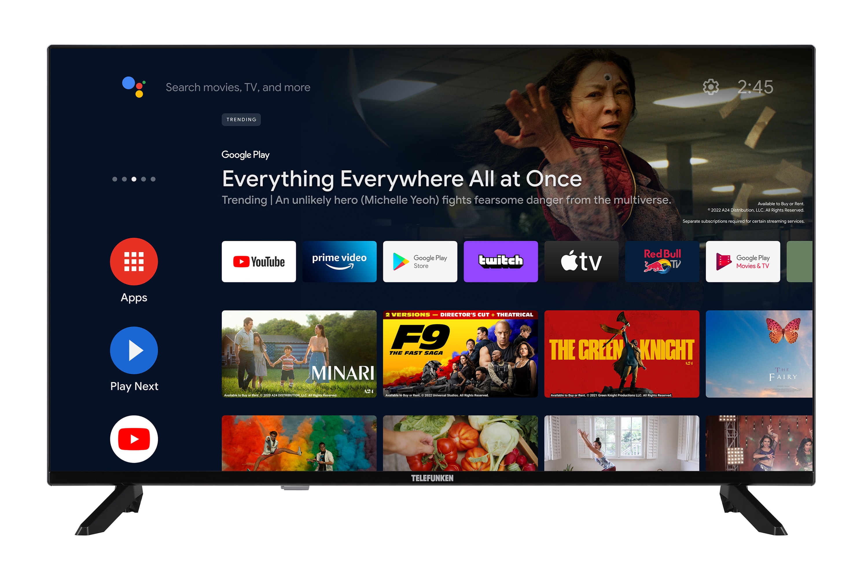 Telefunken QF40AO750S QLED TV 40 Zoll Fernseher Full HD Android TV HDR Smart TV, Triple-Tuner (2026) 