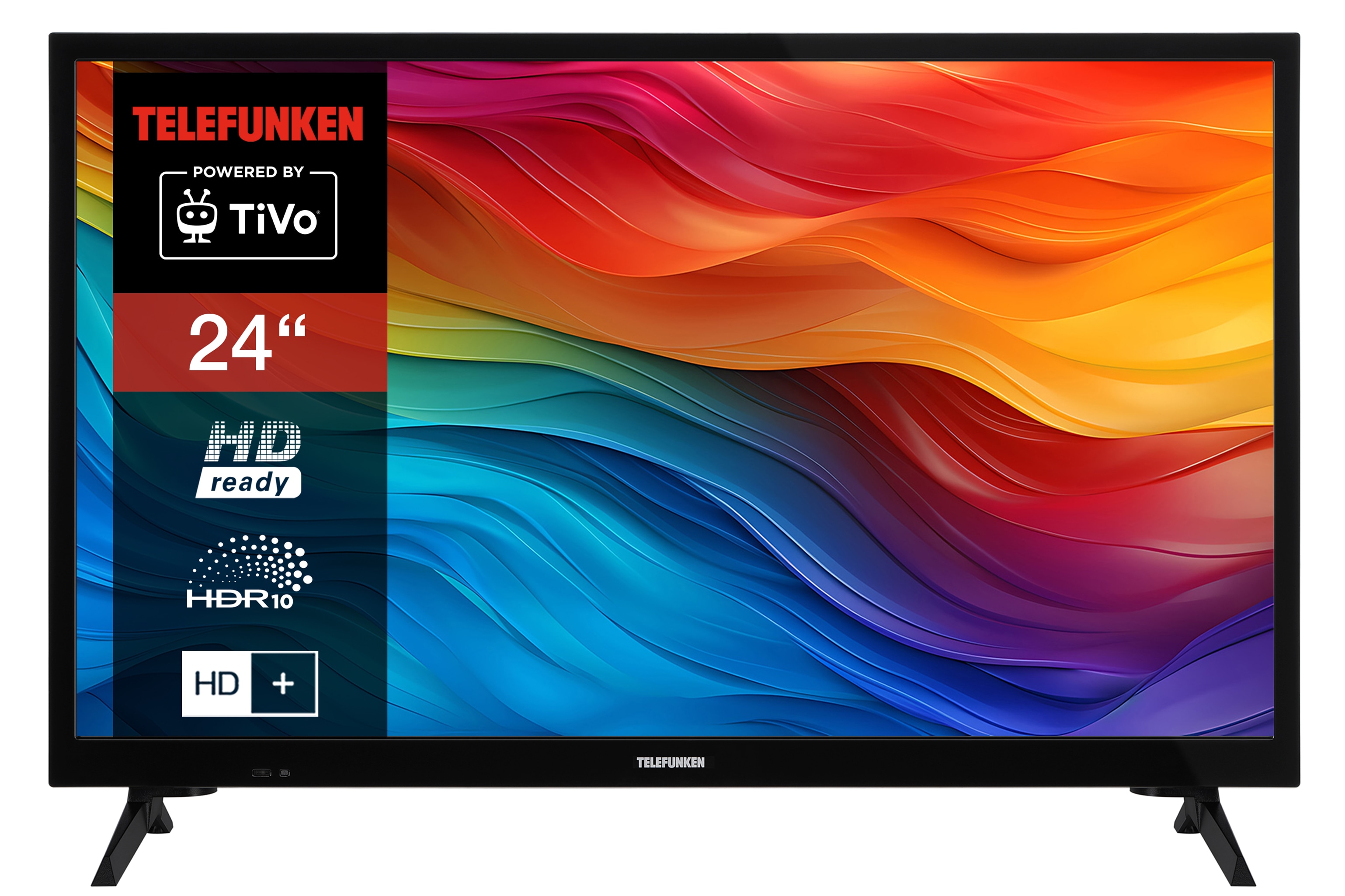Telefunken XH24TO550S Fernseher 24 Zoll HD Smart TV HDR, 6 Monate HD+ inkl., Triple-Tuner (2026) 
