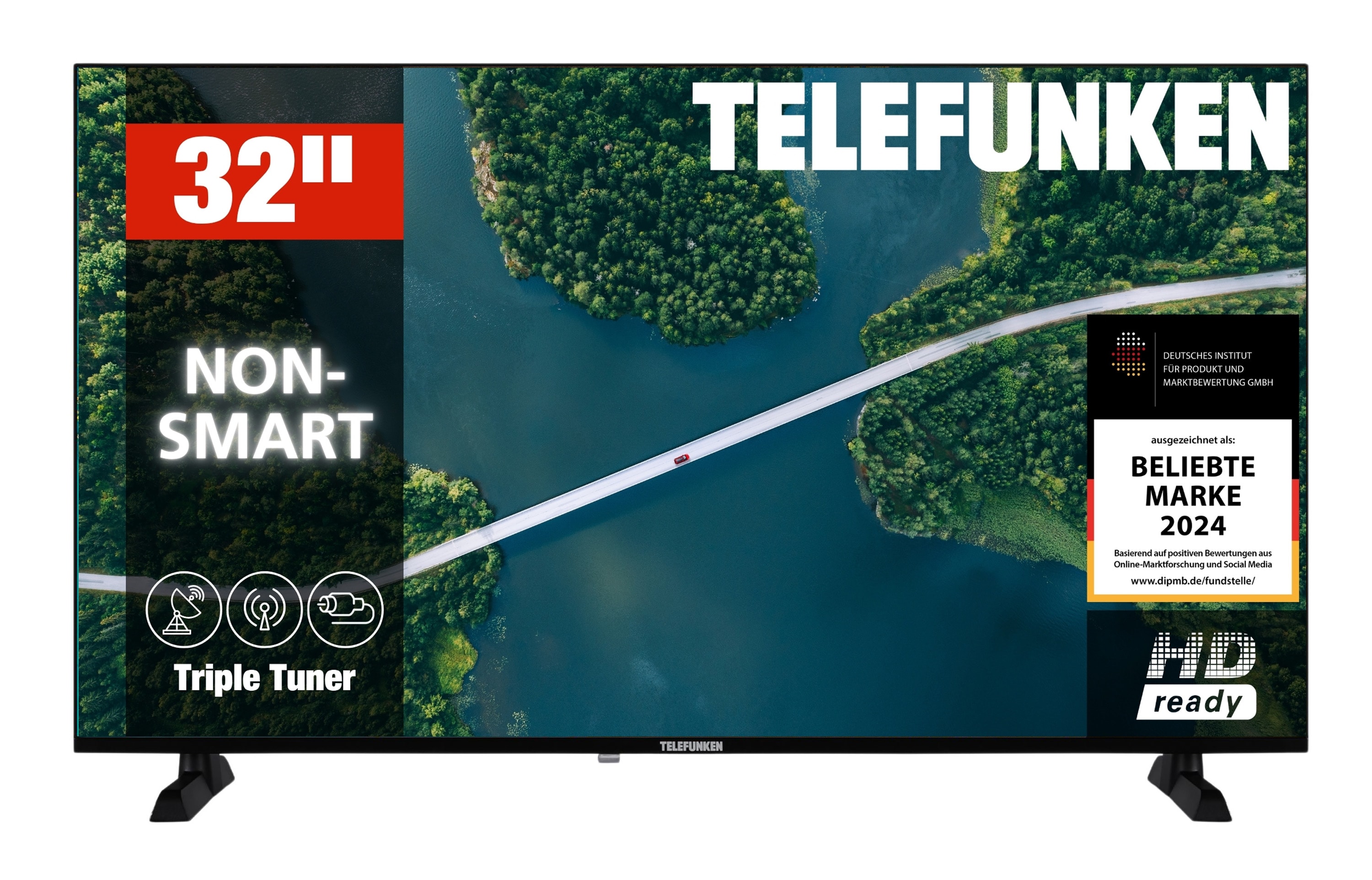 Telefunken XH32P900S Fernseher 32 Zoll LED TV mit HD-Aufl&ouml;sung und integriertem Triple-Tuner (2026) 