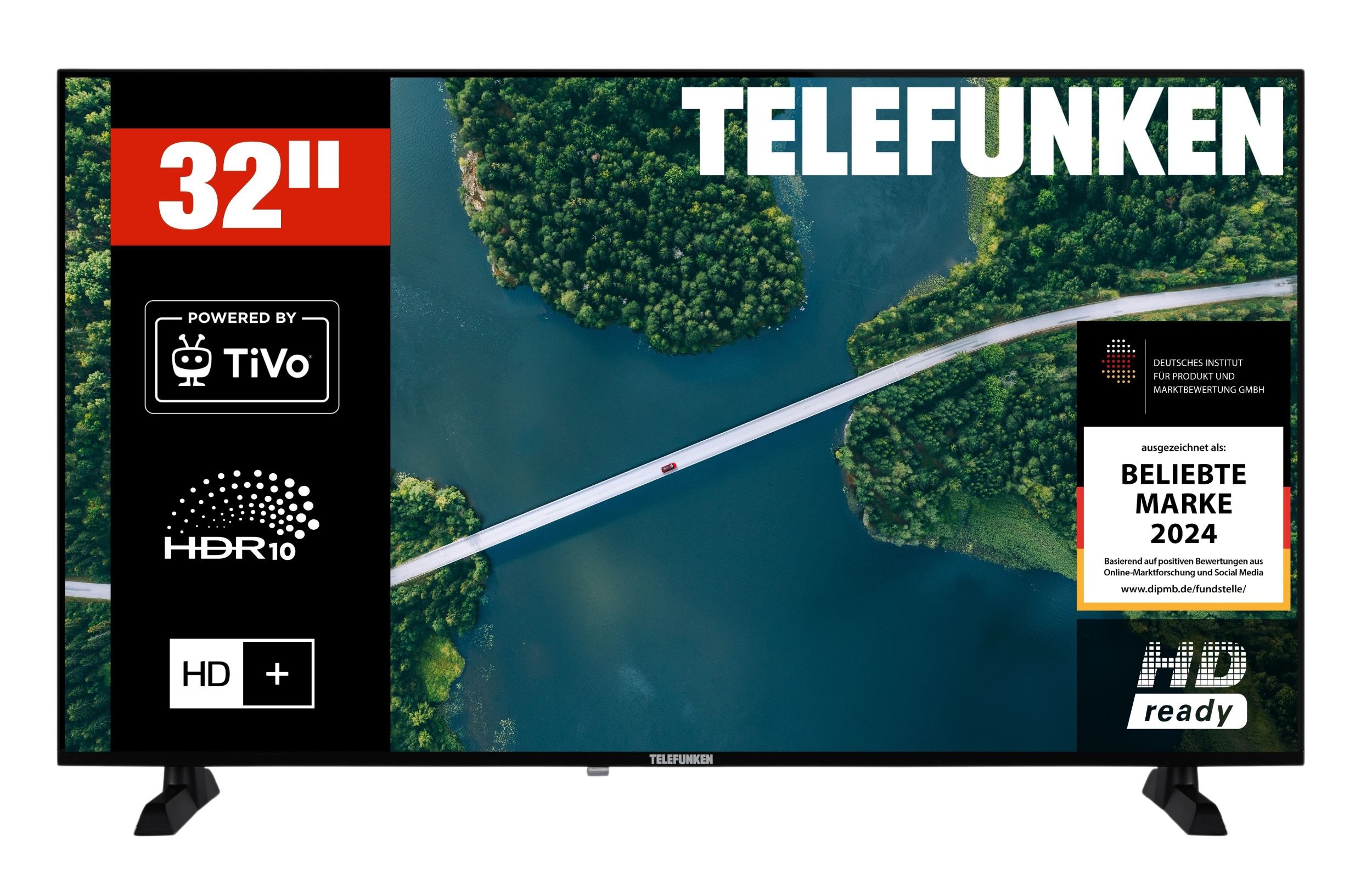 Telefunken XH32TP900S Fernseher 32 Zoll Smart TV powered by TiVo HD, HDR TV, HD+ 6 Monate (2026) 