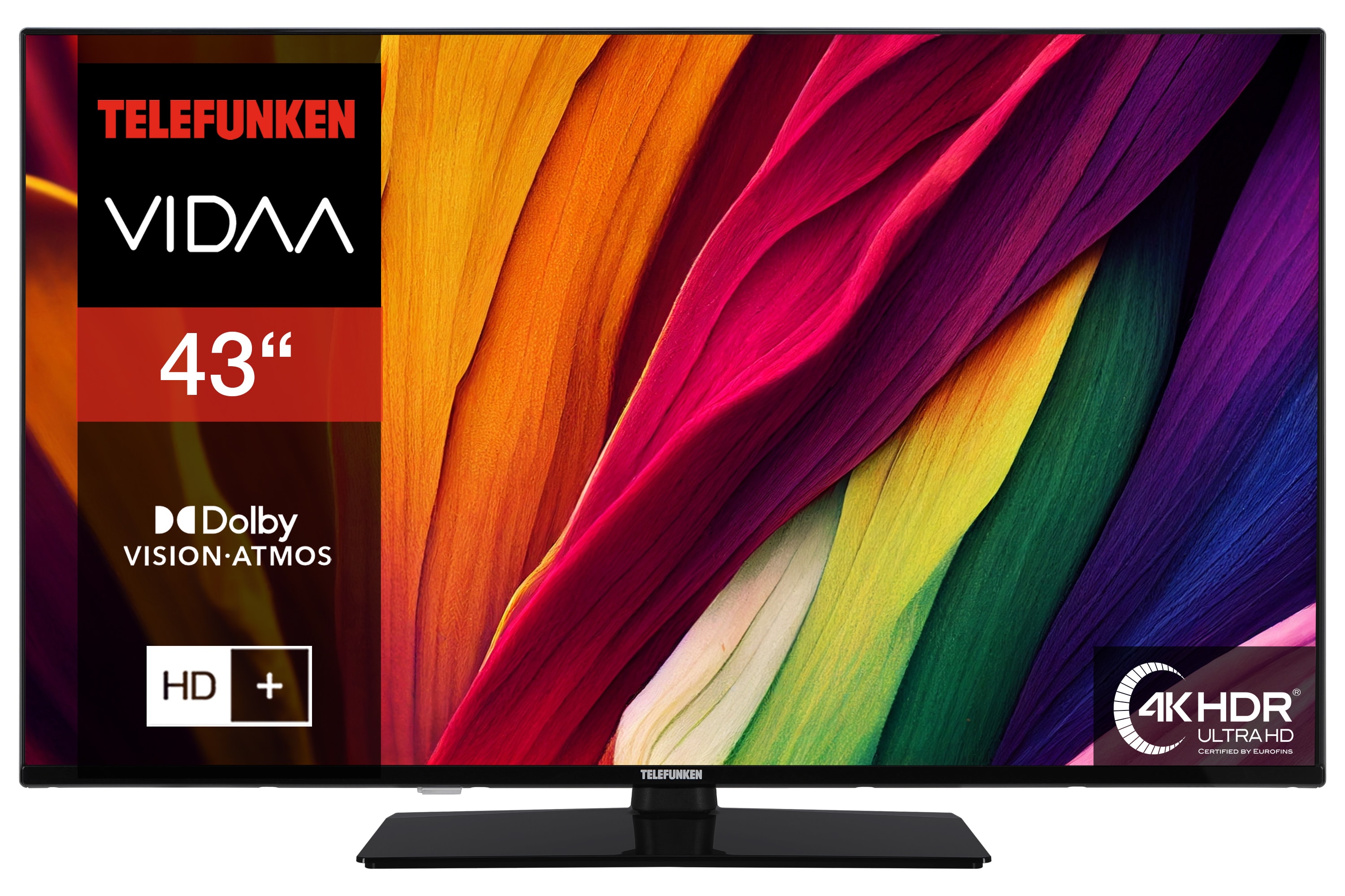 Telefunken XU43VP750M Fernseher 43 Zoll Smart TV VIDAA 4K UHD HDR Dolby Vision HD+ 6 Monate (2026) 