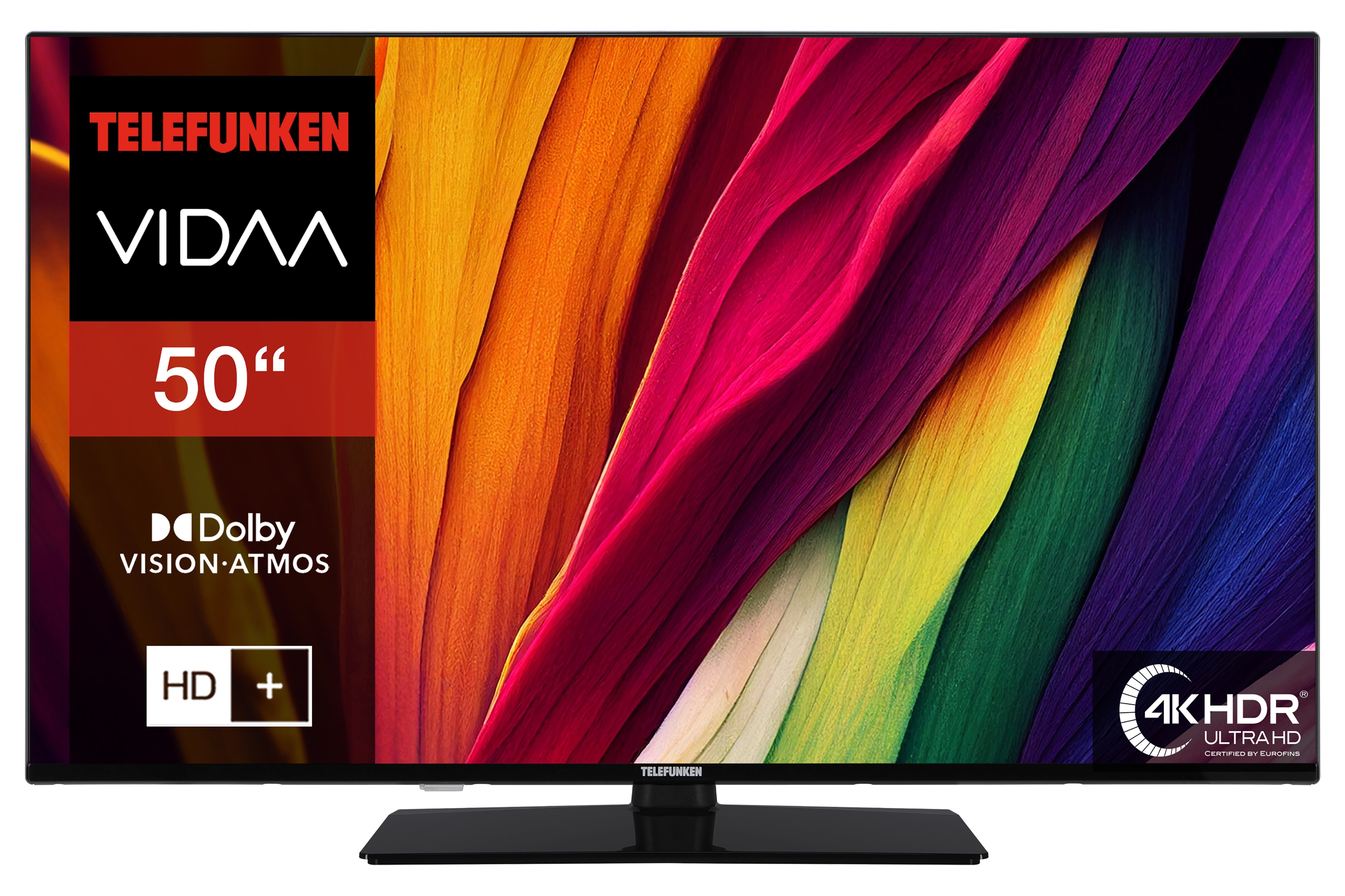 Telefunken XU50VP750M Fernseher 50 Zoll Smart TV VIDAA 4K UHD HDR Dolby Vision HD+ 6 Monate (2026) 