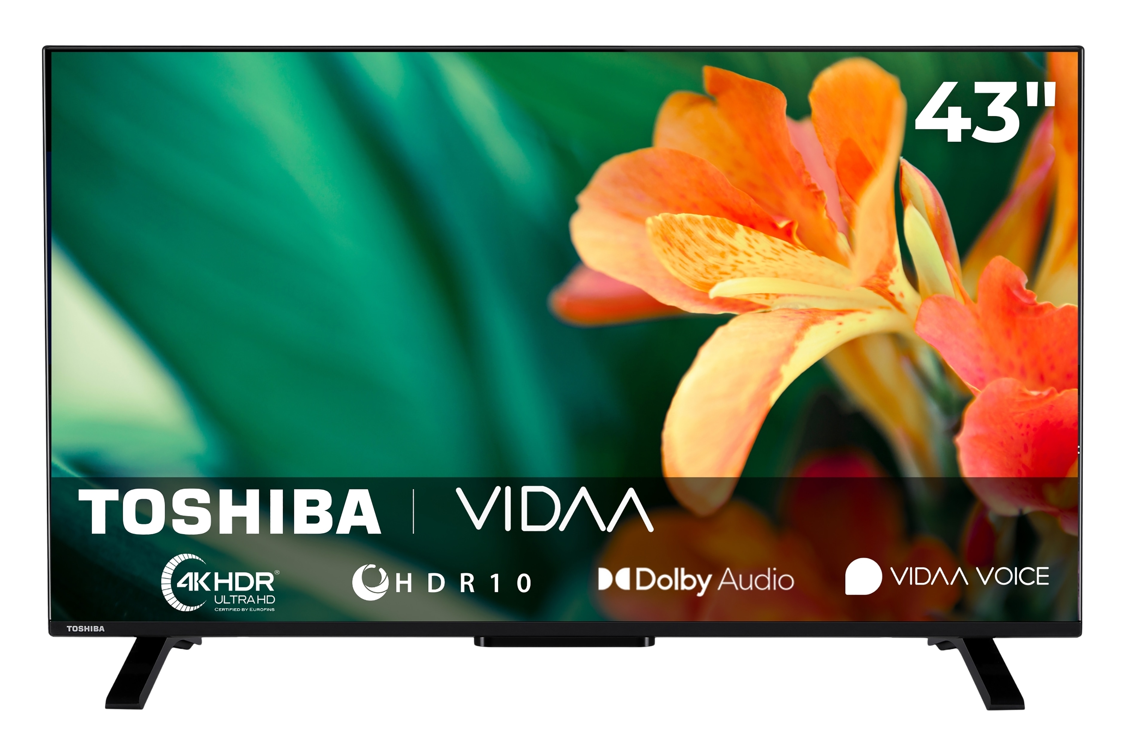 Toshiba 43UV2363DA Fernseher 43 Zoll Smart TV VIDAA 4K UHD, HDR, Triple-Tuner, LED TV (2026) 