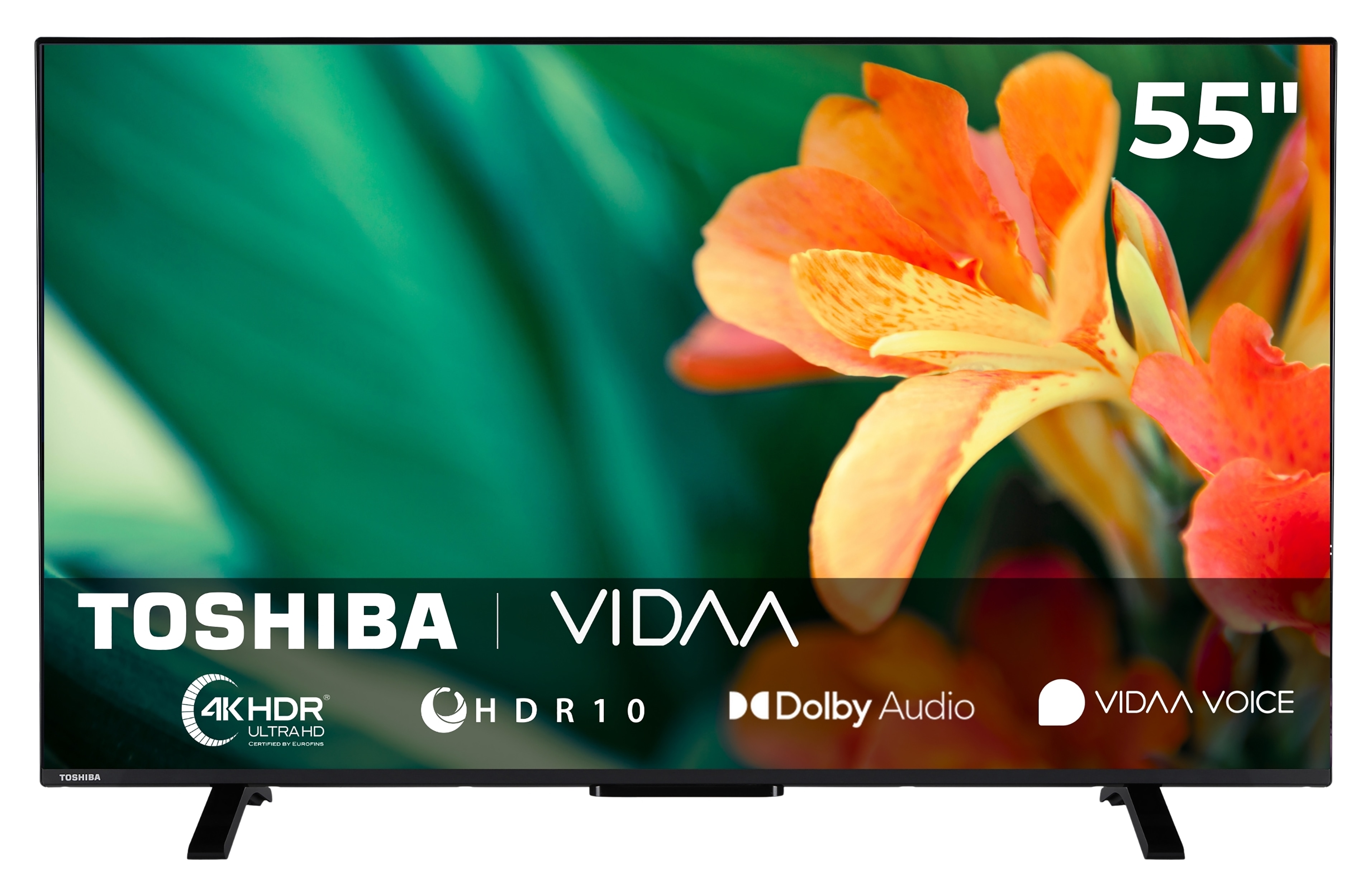 Toshiba 55UV2363DA Fernseher 55 Zoll Smart TV VIDAA 4K UHD HDR TV, integrierter Triple-Tuner (2026) 