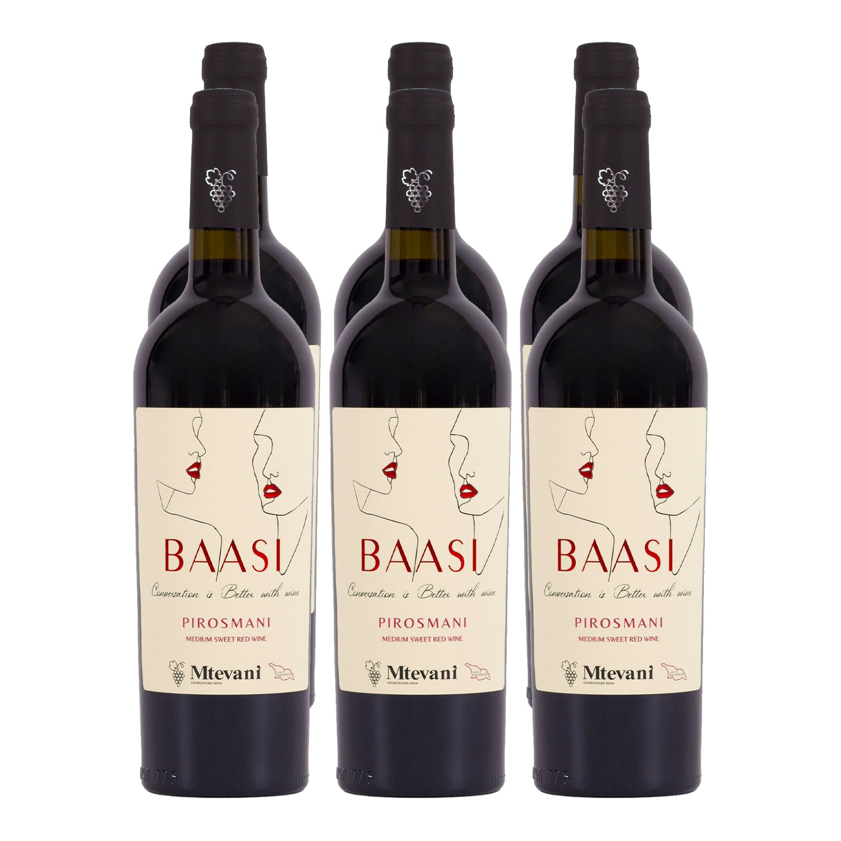 Mtevani BAASI Pirosmani Rotwein 13,0 % vol 6 x 0,75 Liter 