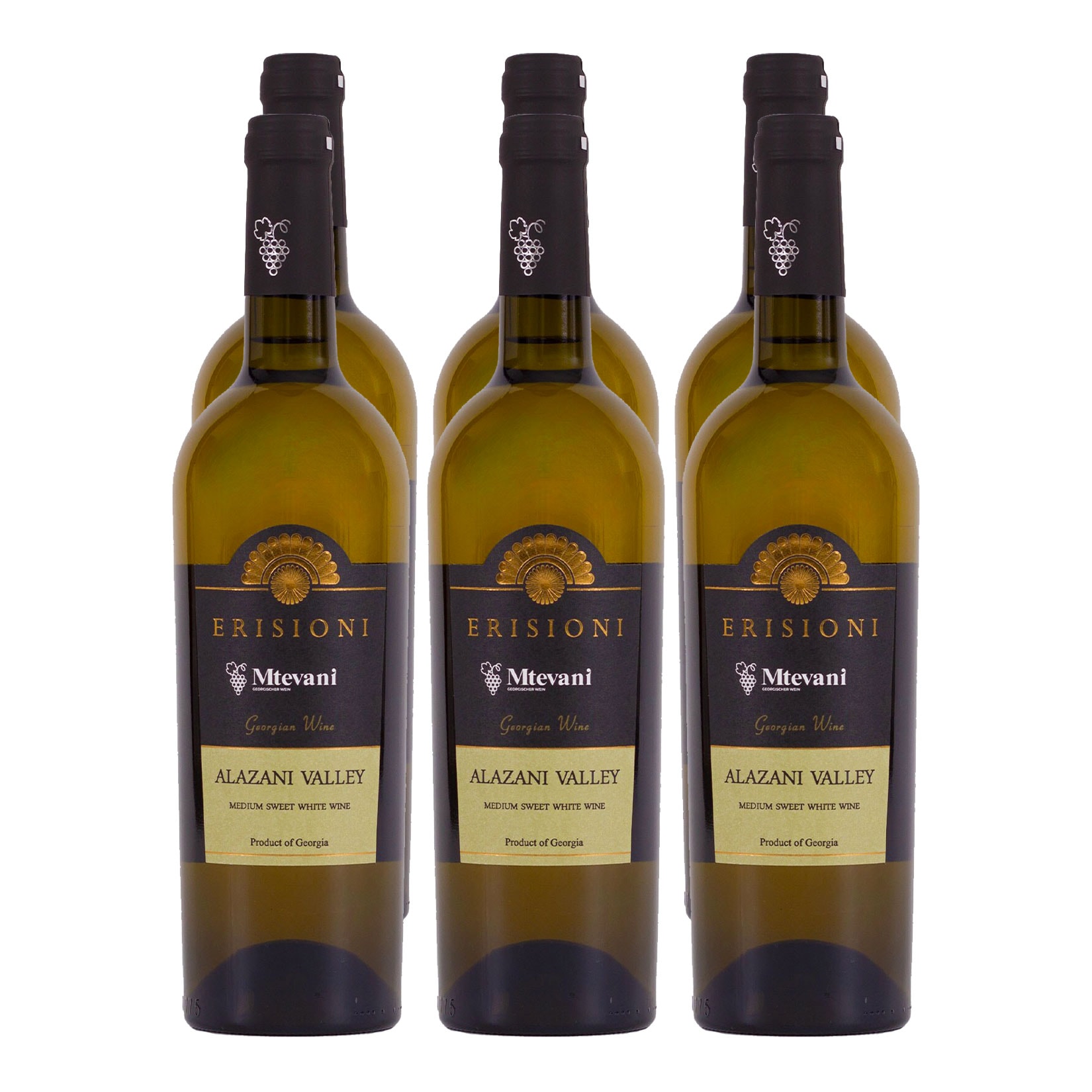 Mtevani ERISIONI Alazani Valley Wei&szlig;wein 12,0 % vol 6 x 0,75 Liter 
