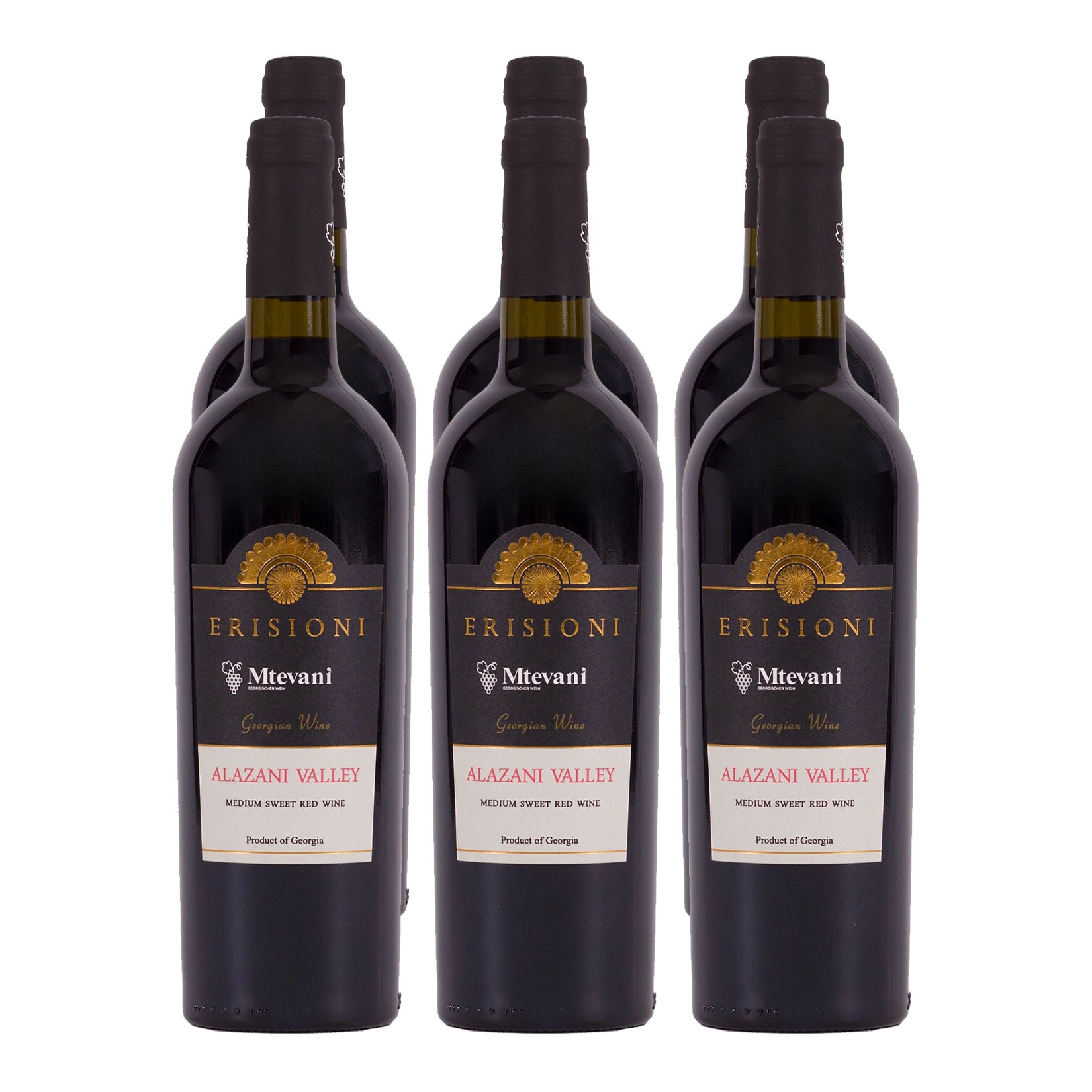 Mtevani ERISIONI Alazani Valley Rotwein 12,5 % vol 6 x 0,75 Liter 