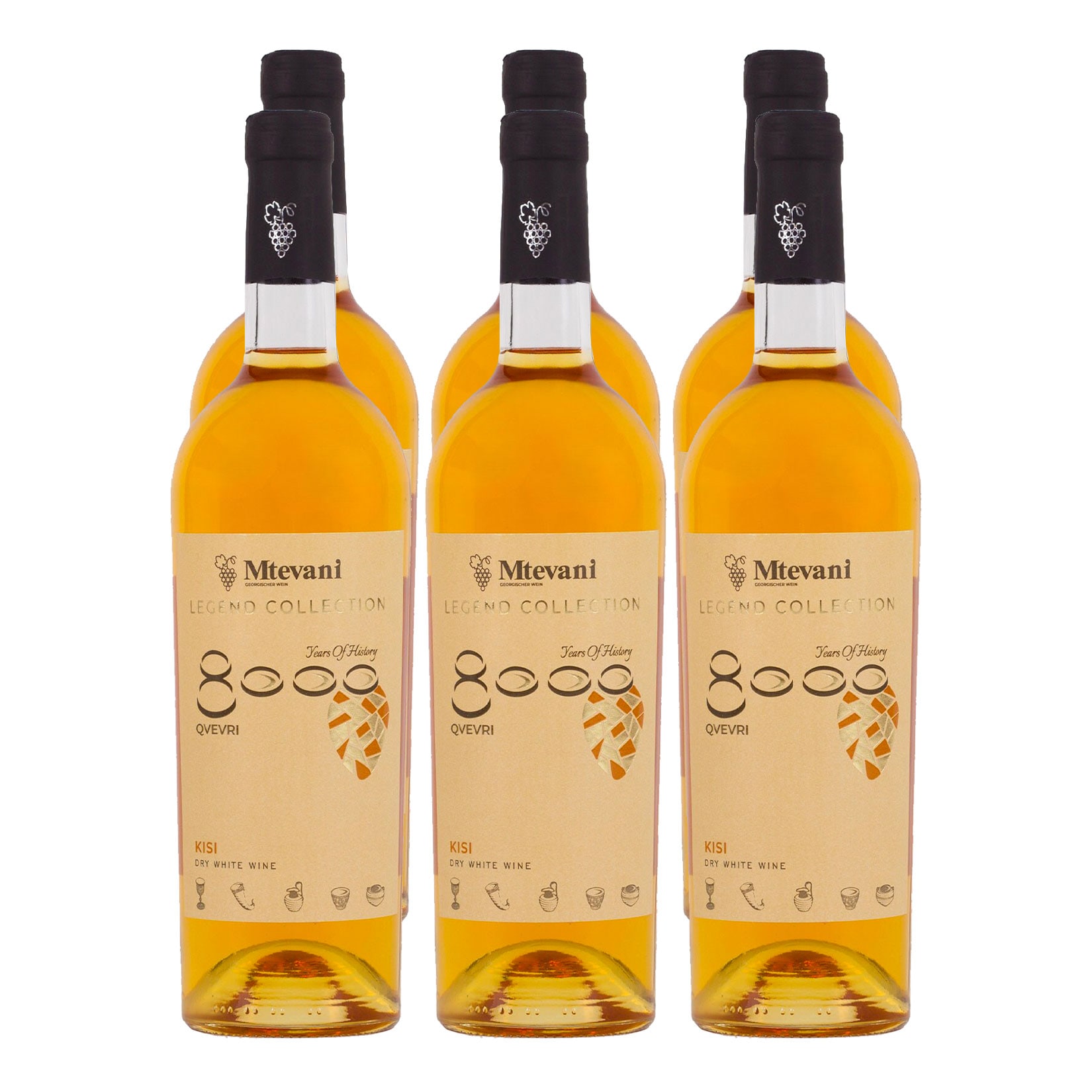 Mtevani LEGEND COLLECTION Kisi Qvevri Orange 12,5 % vol 6 x 0,75 Liter 