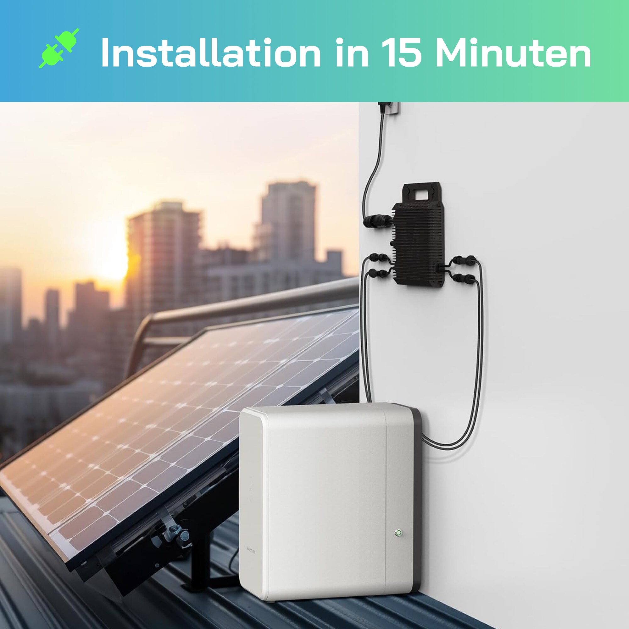 Marstek B2500 Speicher/Batterie mit 2 x Erweiterungs Speicher P2500 (Gesammt 6.72 kWh), Balkonkraftwerk MPP Tracker mit Smartmeter CT001, 6000 Ladezyklen, App-Steuerung, für Innen und Außenbereich