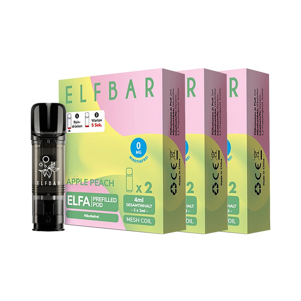 ELFBAR ELFA Prefilled Pod x 2 - Apple Peach 0.0% , 3er Pack 