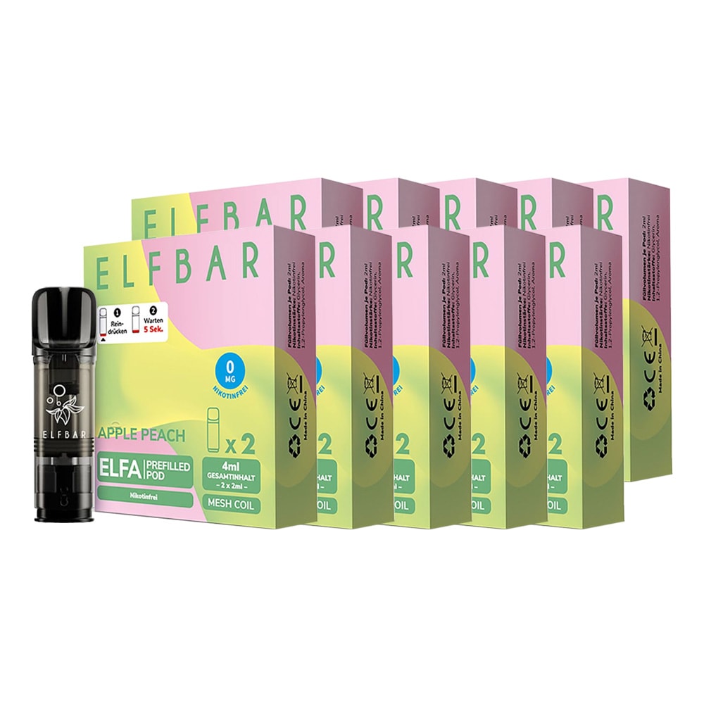 ELFBAR ELFA Prefilled Pod x 2 - Apple Peach 0.0% , 10er Pack 