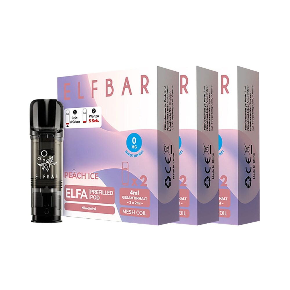 ELFBAR ELFA Prefilled Pod x 2 - Peach Ice 0.0% , 3er Pack 
