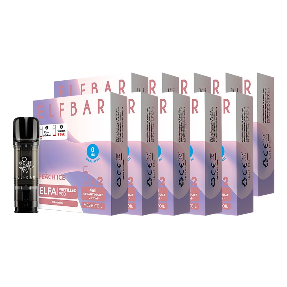 ELFBAR ELFA Prefilled Pod x 2 - Peach Ice 0.0% , 10er Pack 