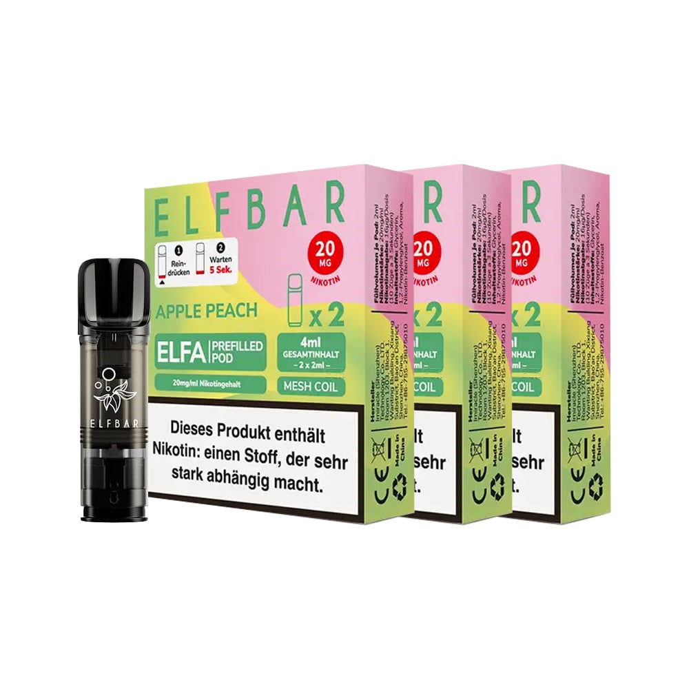 ELFBAR ELFA Prefilled Pod x 2 - Apple Peach 2.0% , 3er Pack 