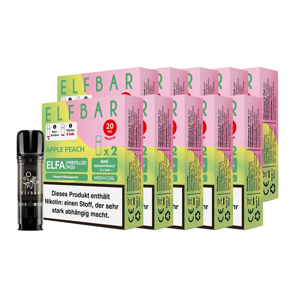 ELFBAR ELFA Prefilled Pod x 2 - Apple Peach 2.0% , 10er Pack 