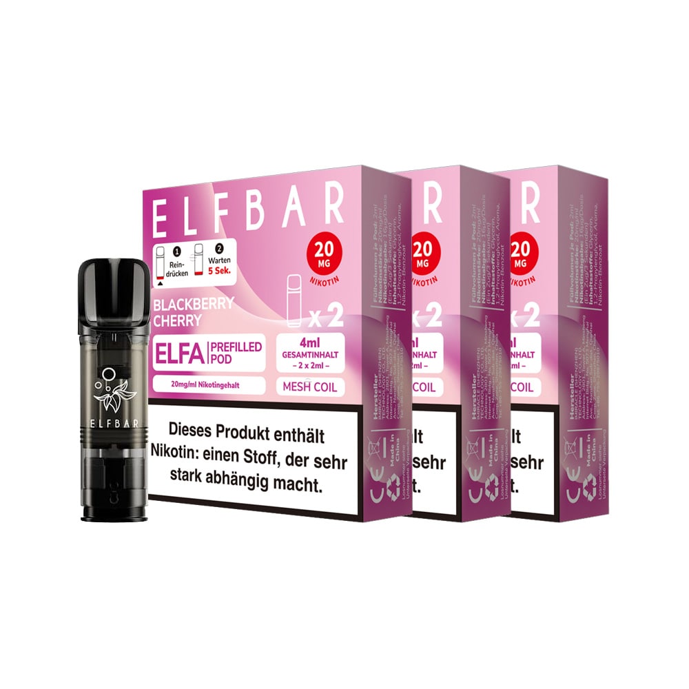 ELFBAR ELFA Prefilled Pod x 2 - Blackberry Cherry 2.0% , 3er Pack 