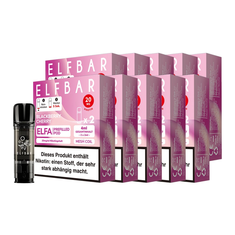 ELFBAR ELFA Prefilled Pod x 2 - Blackberry Cherry 2.0% , 10er Pack 