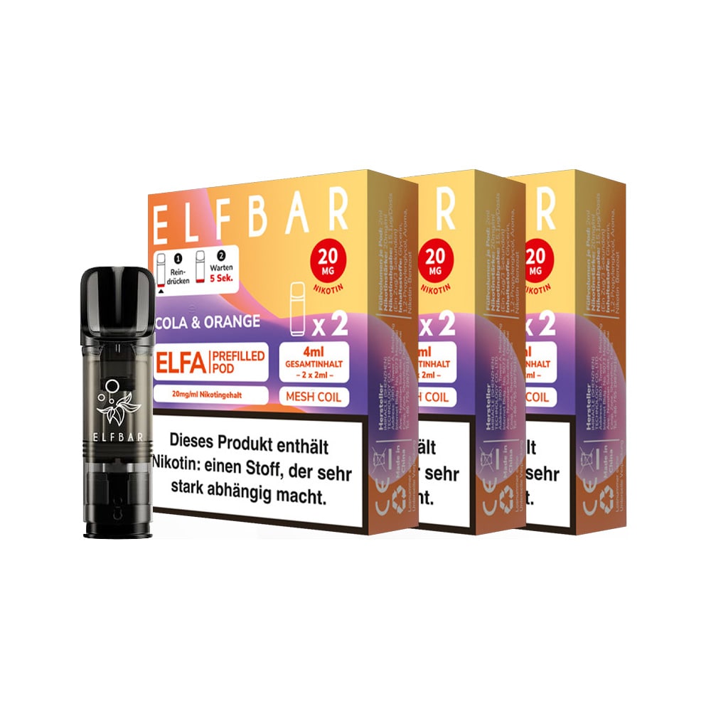 ELFBAR ELFA Prefilled Pod x 2 - Cola & Orange 2.0% , 3er Pack 