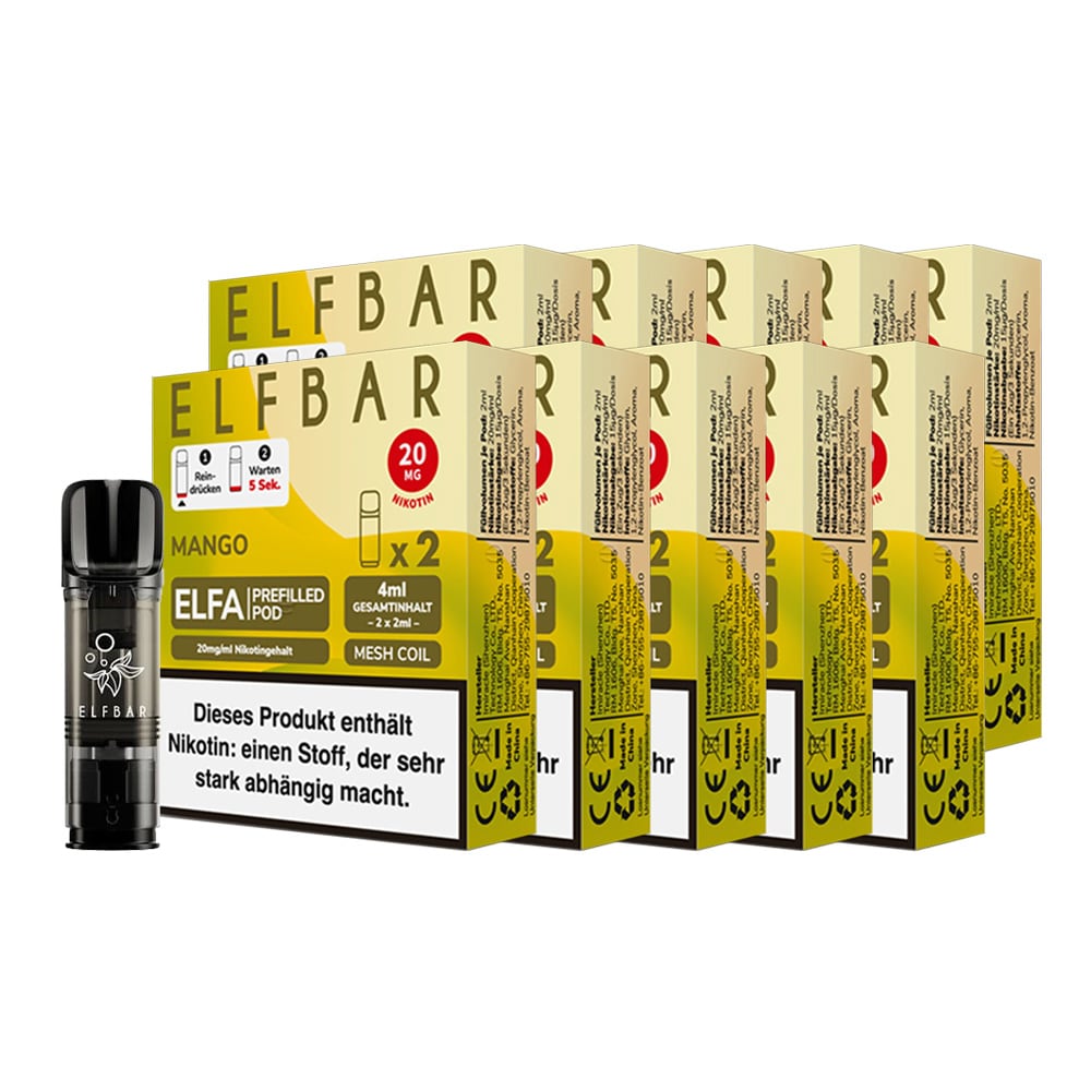 ELFBAR ELFA Prefilled Pod x 2 - Mango 2.0% , 10er Pack 