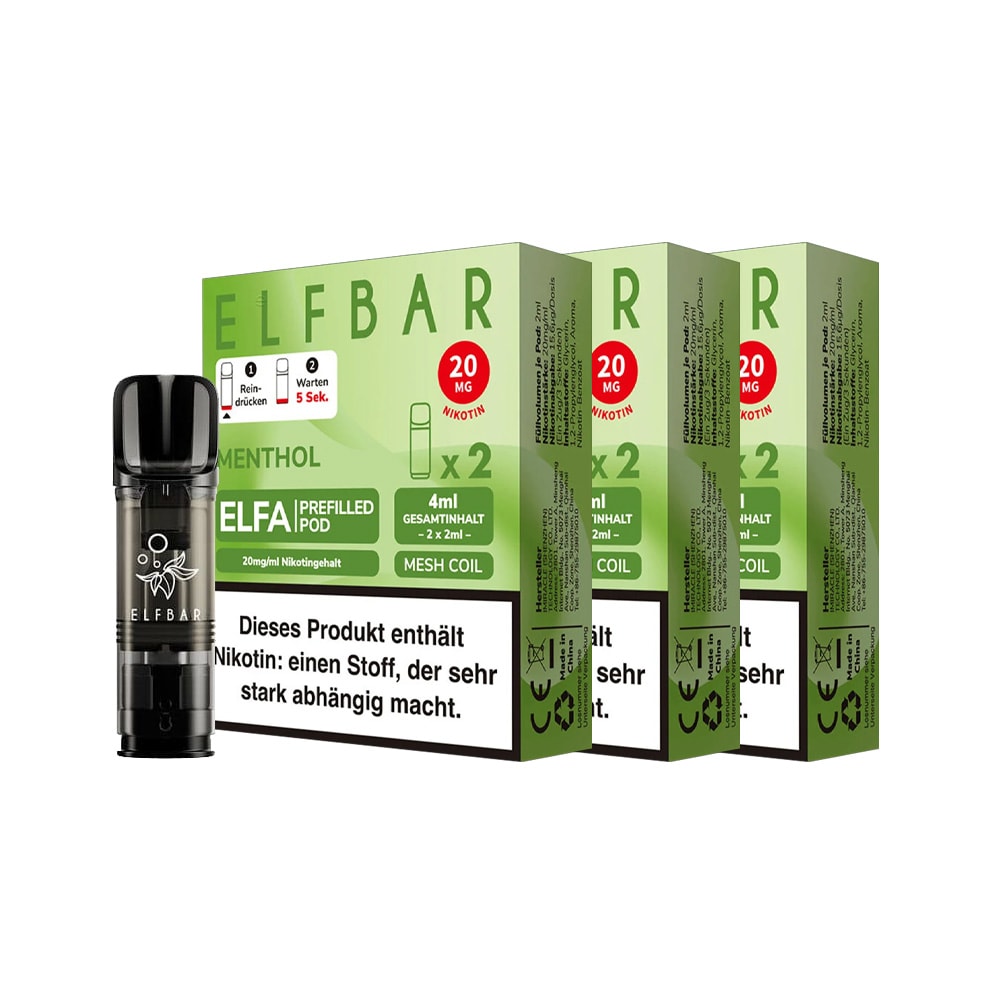 ELFBAR ELFA Prefilled Pod x 2 - Menthol 2.0% , 3er Pack 