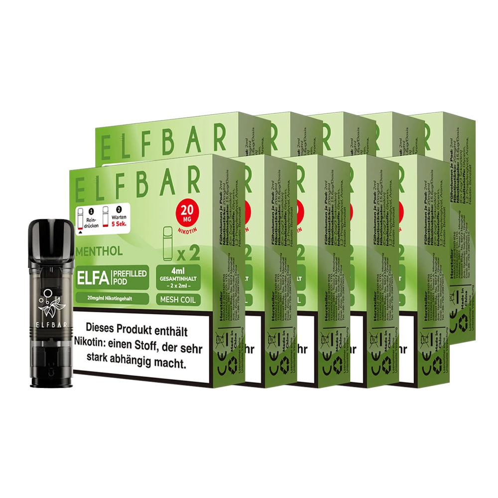 ELFBAR ELFA Prefilled Pod x 2 - Menthol 2.0% , 10er Pack 